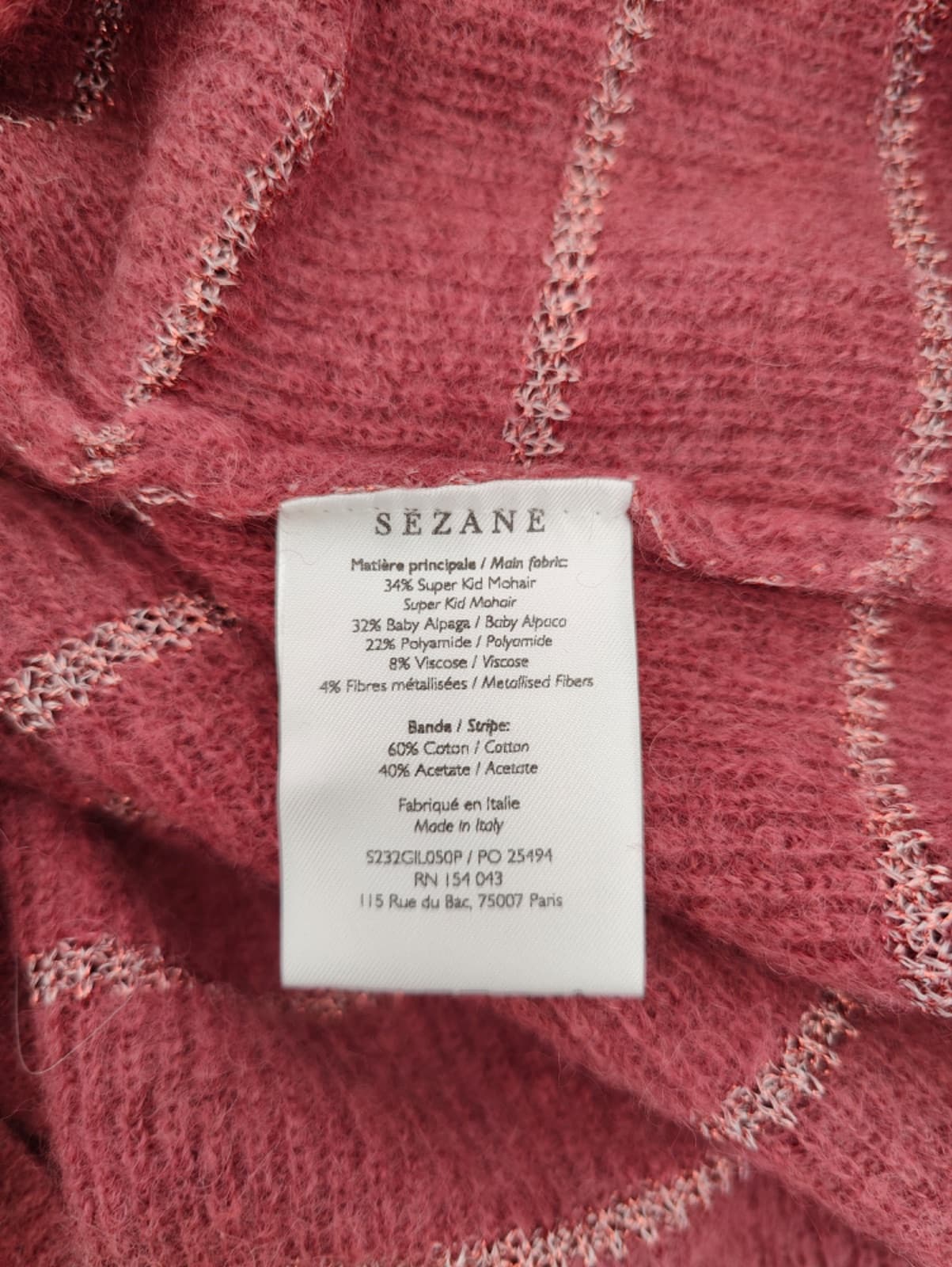 Cardigan rayé en mohair Sézane – Taille L — photo 6