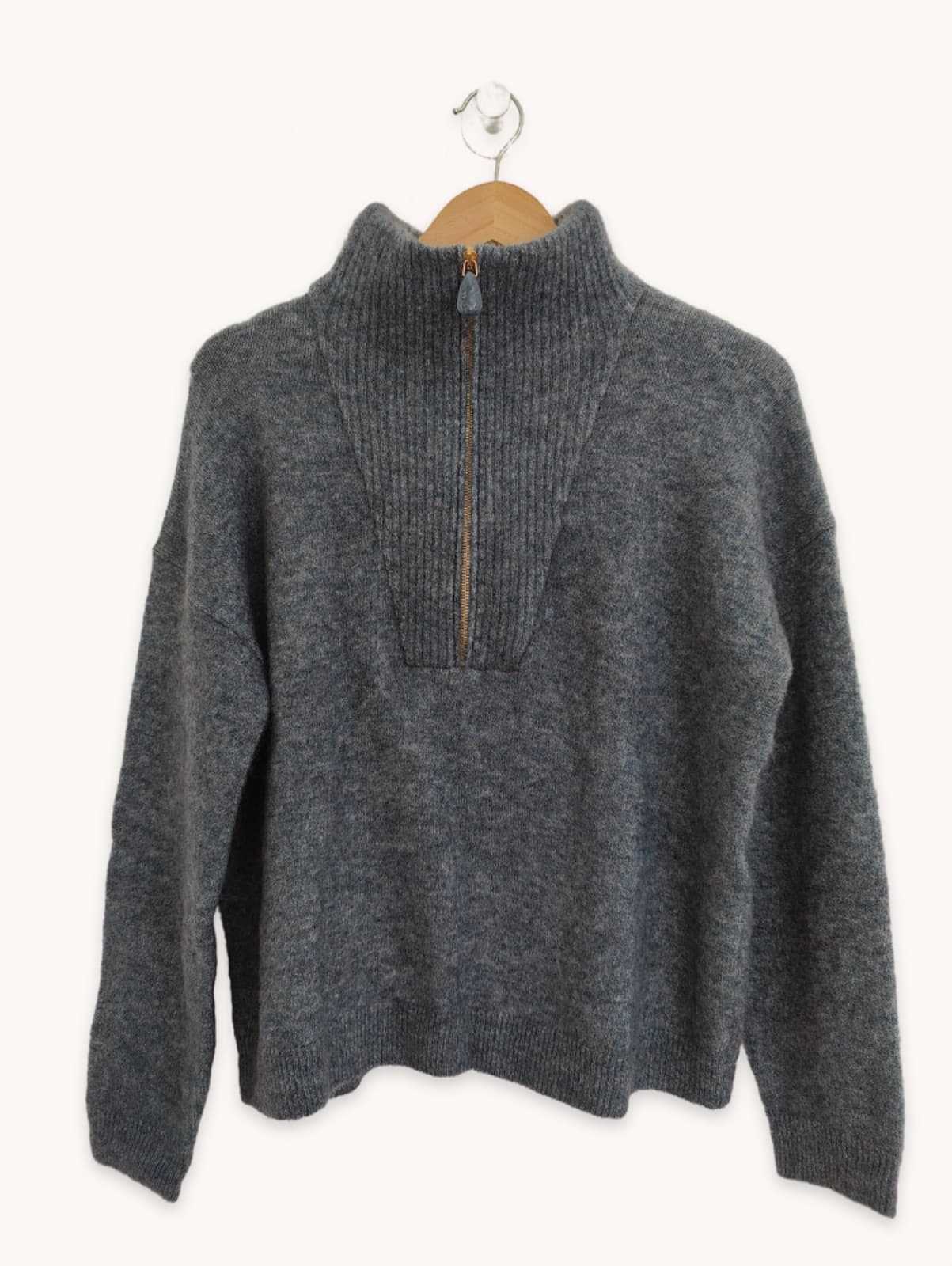 Pull col camionneur zippé en mohair Sézane – Taille L — photo 1