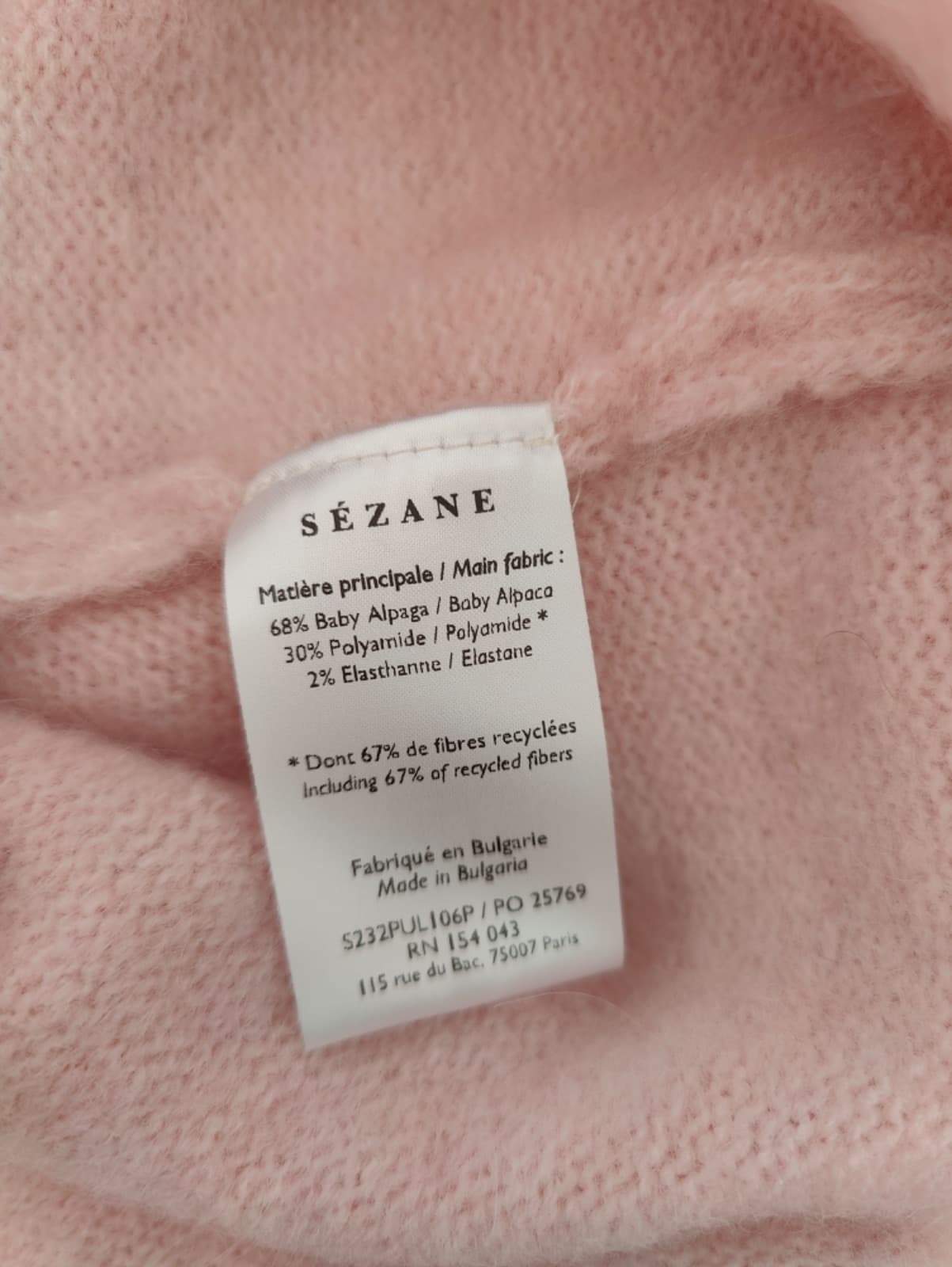 Pull en mohair rose Sézane – Taille L — photo 6