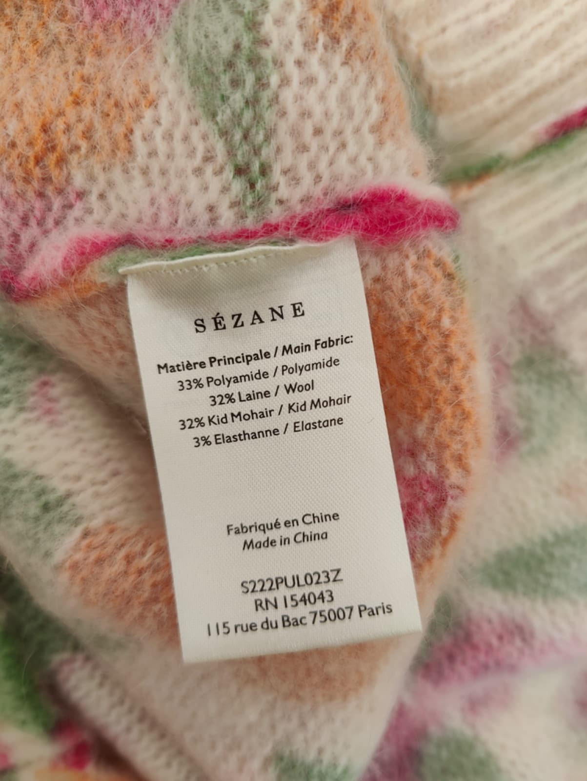 Pull en mohair fleuri Sézane – Taille S — photo 6