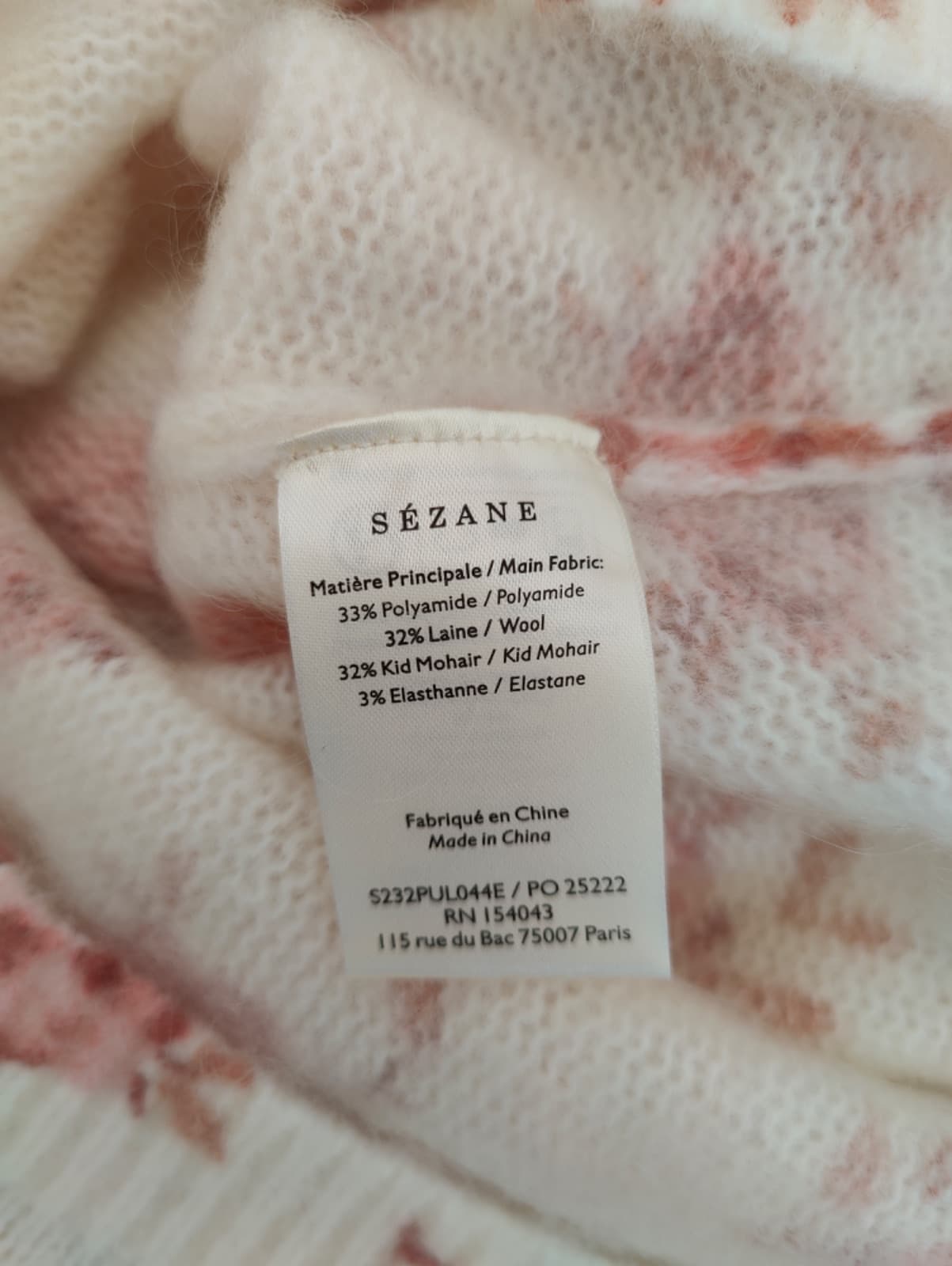 Pull en mohair à roses Sézane – Taille XS — photo 6