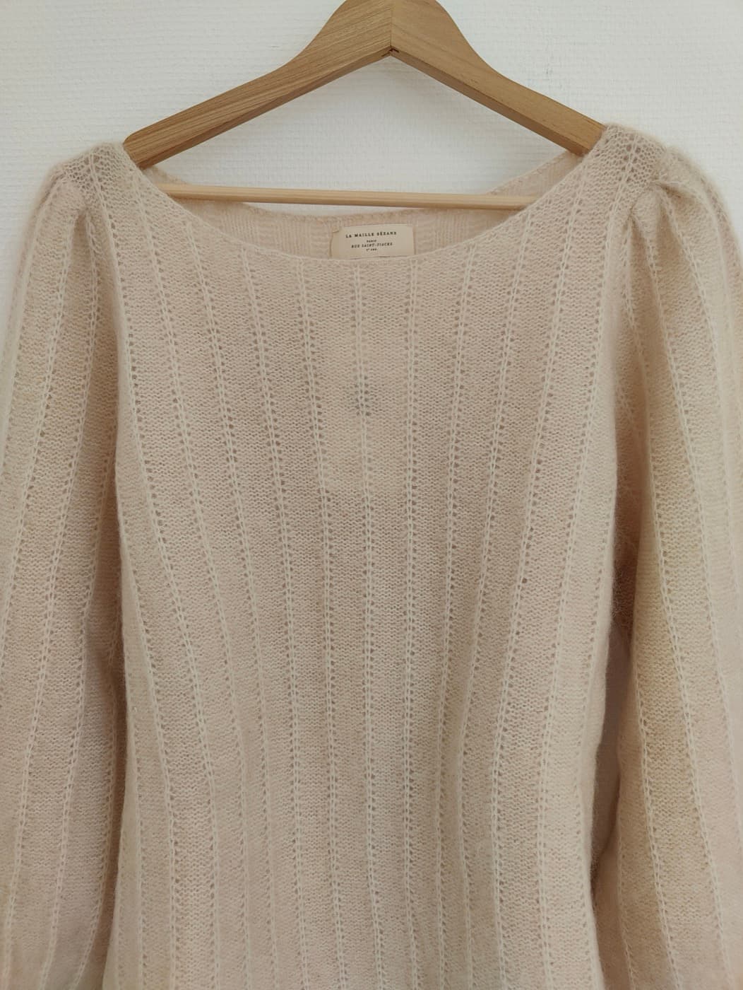 Pull en maille côtelée beige Sézane – Taille XXXL — photo 2