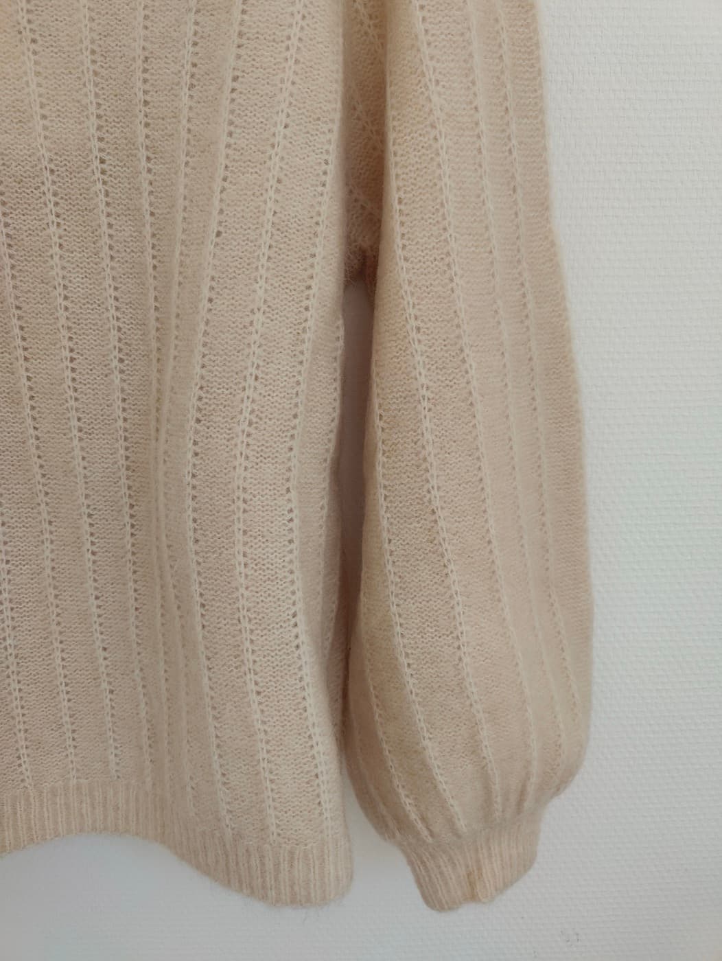 Pull en maille côtelée beige Sézane – Taille XXXL — photo 3
