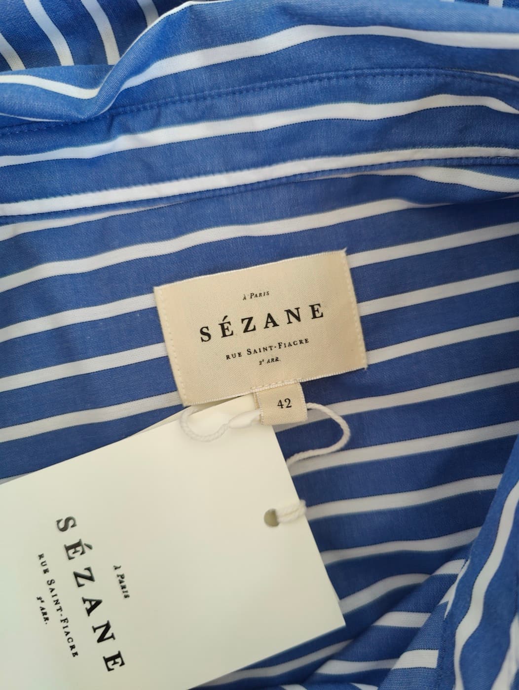 Chemise rayée bleu roi Sézane – Taille 42 — photo 5