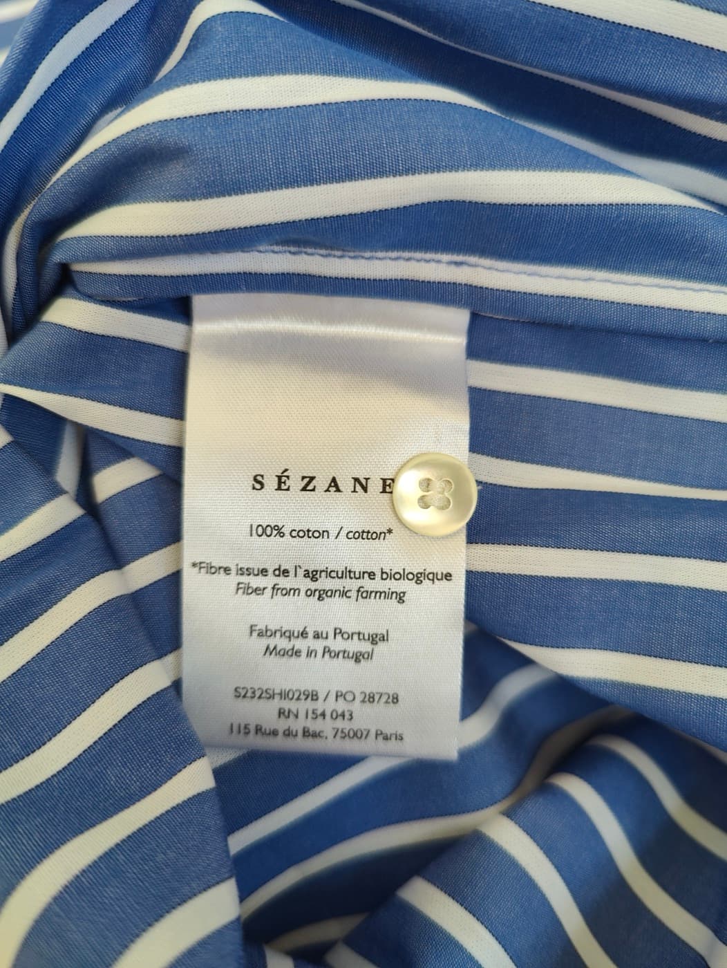 Chemise rayée bleu roi Sézane – Taille 42 — photo 6