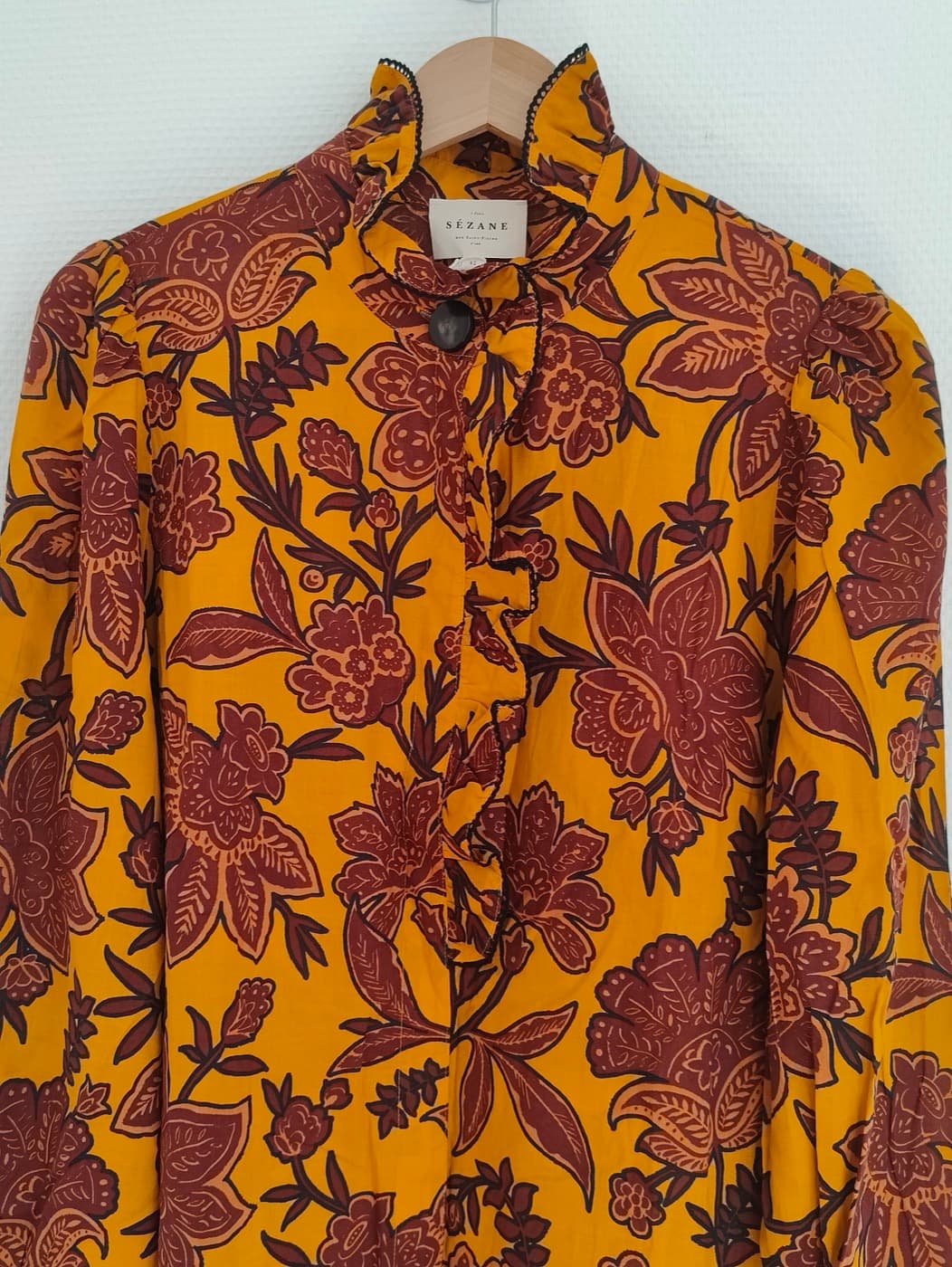 Chemise Sézane à volants et imprimé floral – Taille 42 — photo 2