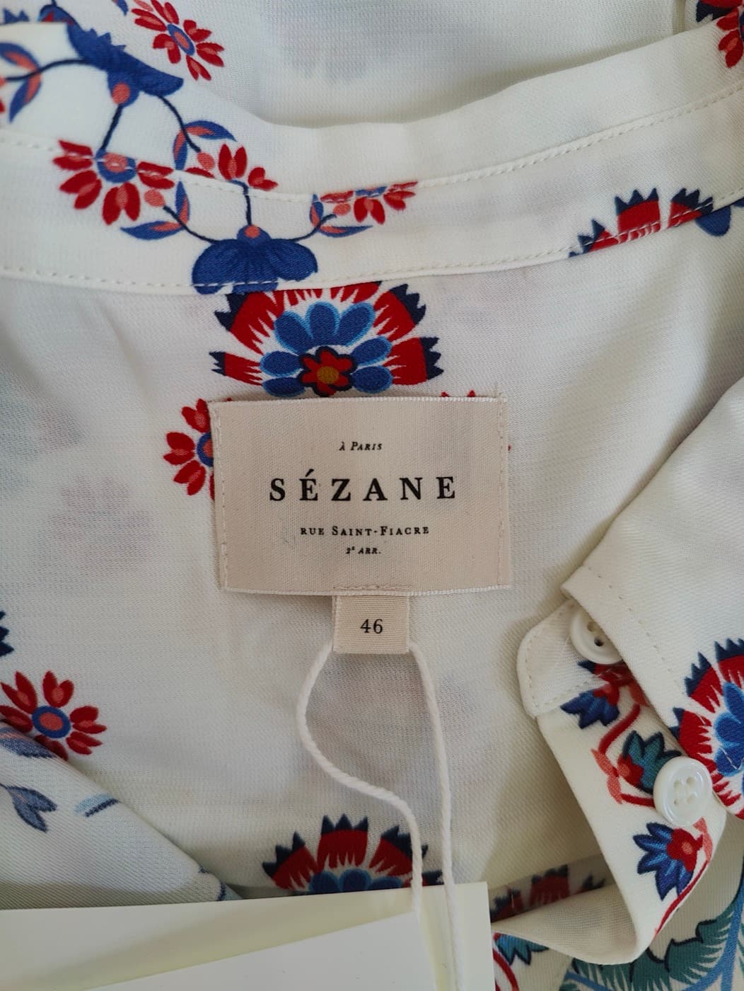 Chemise Sézane à imprimé floral rouge et bleu – Taille 46 — photo 5