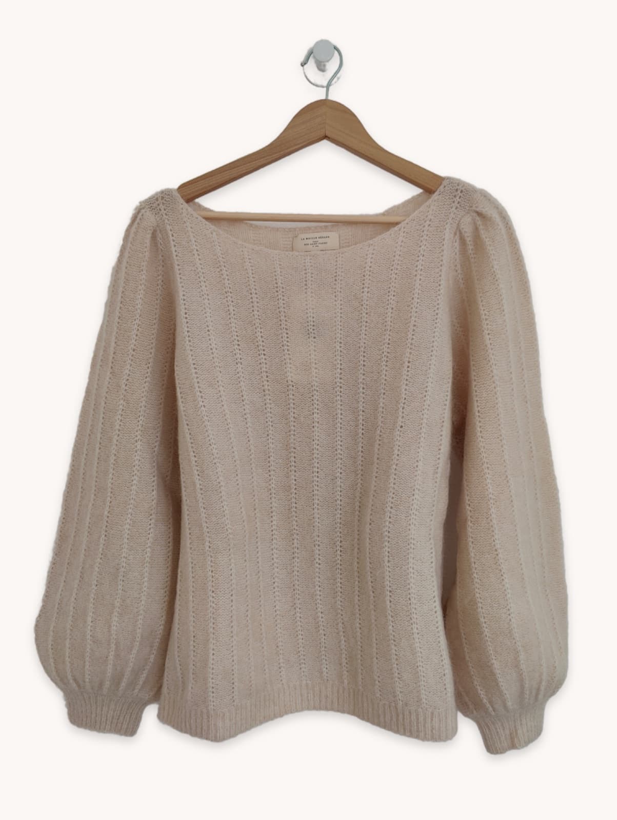 Pull en maille côtelée beige Sézane – Taille XXXL — photo 1