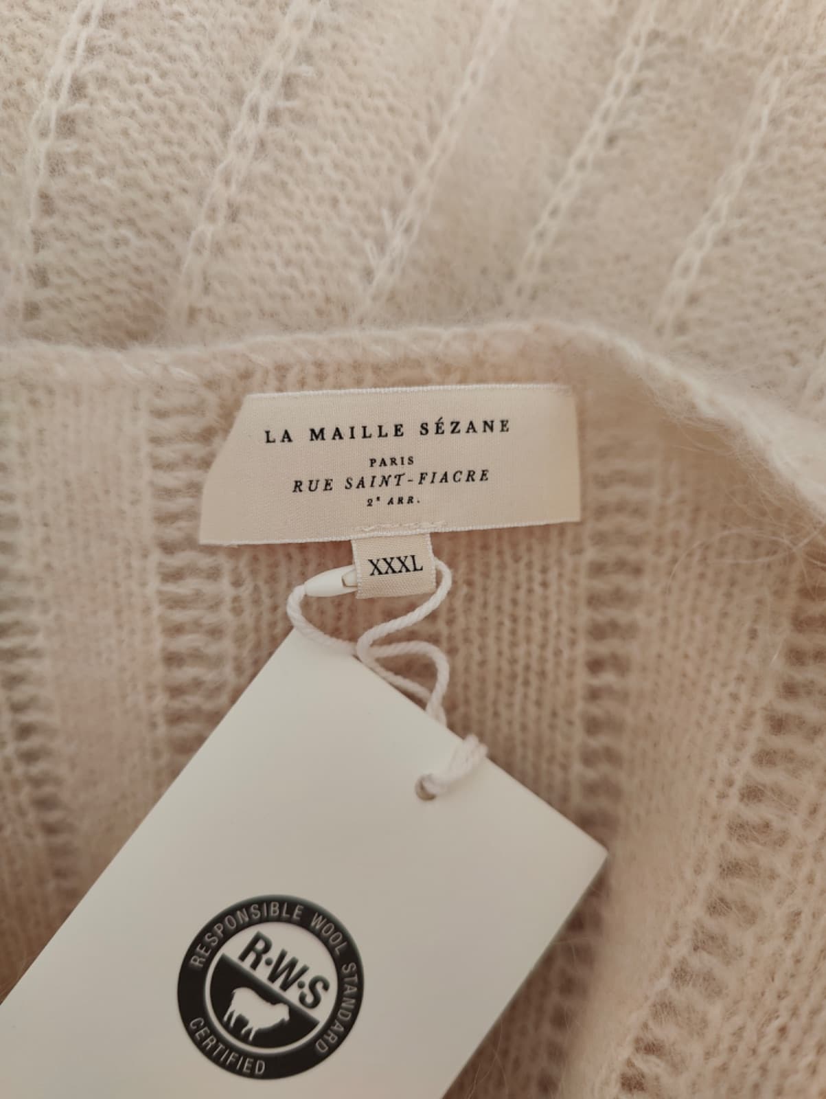 Pull en maille côtelée beige Sézane – Taille XXXL — photo 5