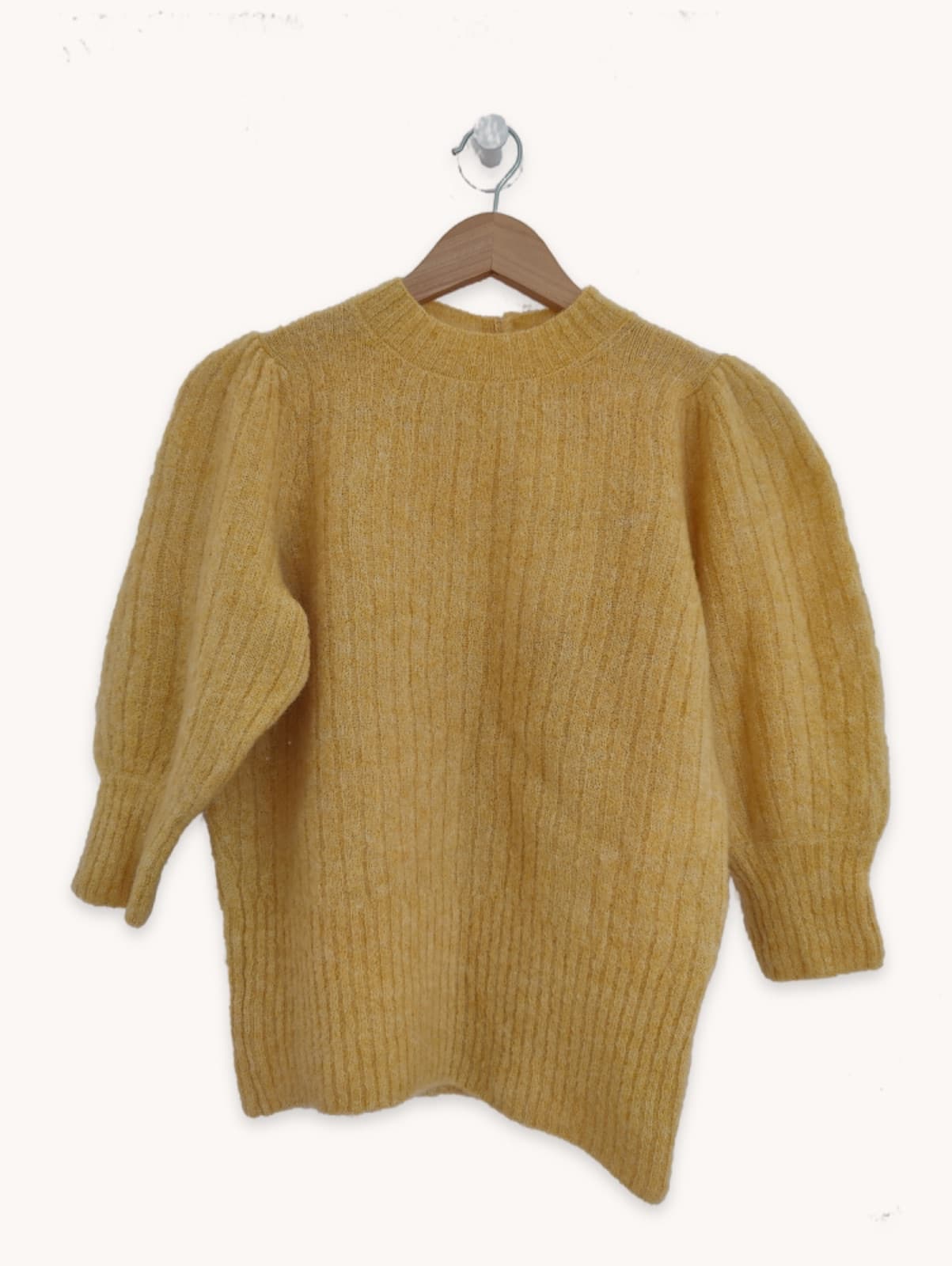Pull en maille côtelée jaune Sézane – Taille M — photo 1