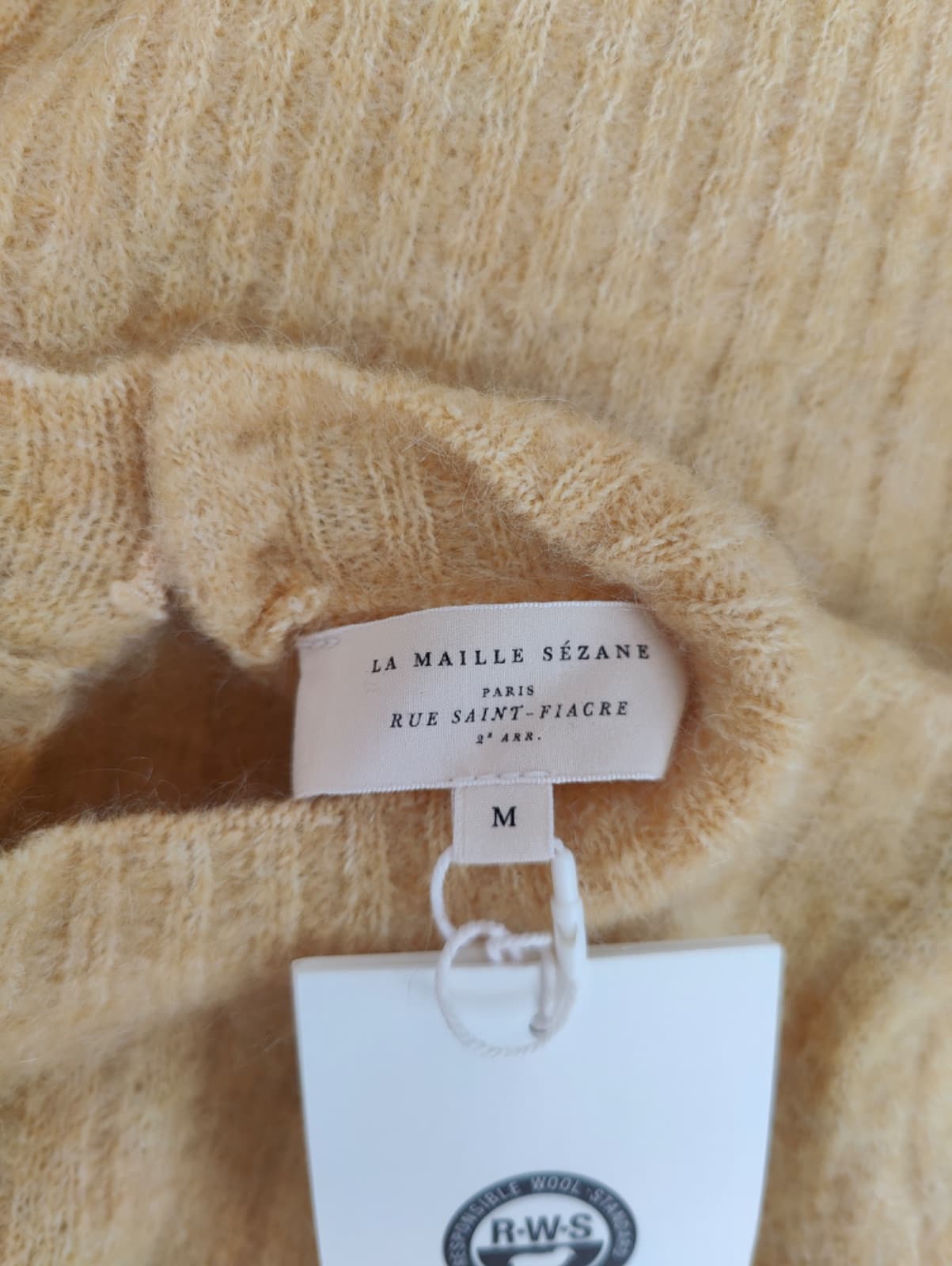 Pull en maille côtelée jaune Sézane – Taille M — photo 5