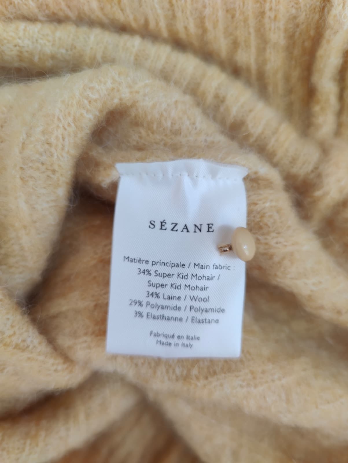 Pull en maille côtelée jaune Sézane – Taille M — photo 6