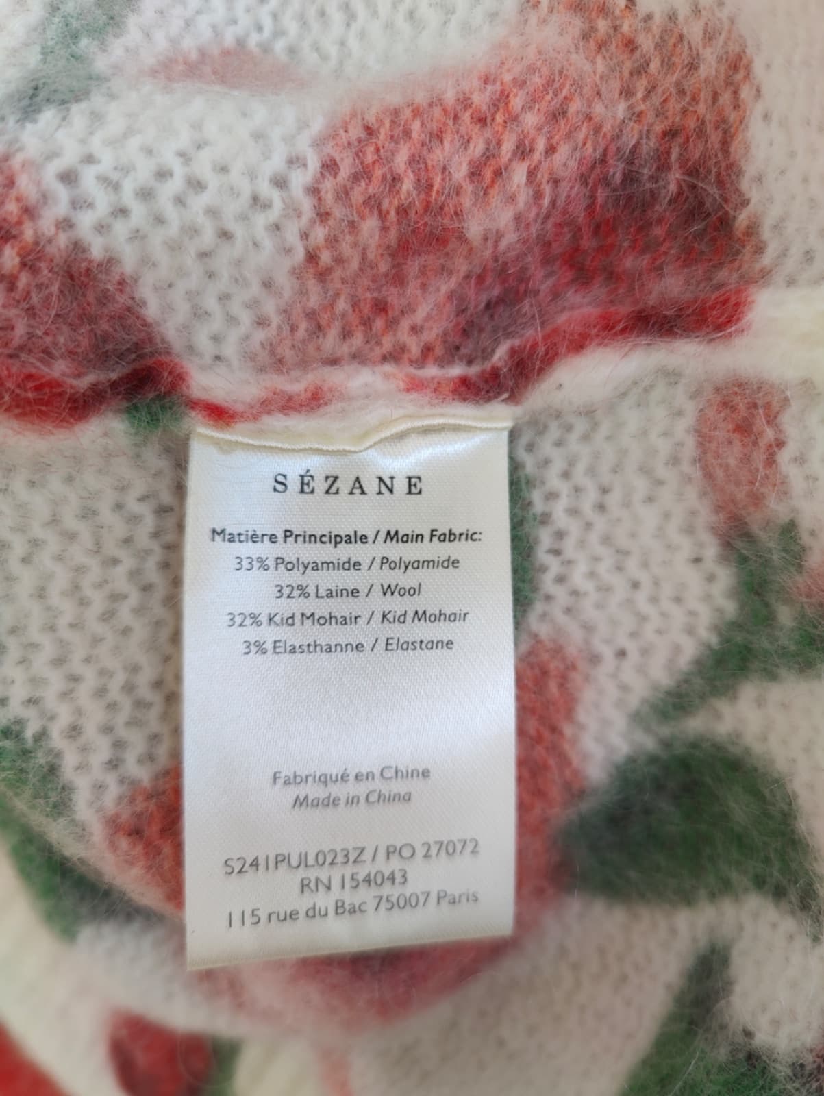 Pull en maille à imprimé floral Sézane – Taille M — photo 6