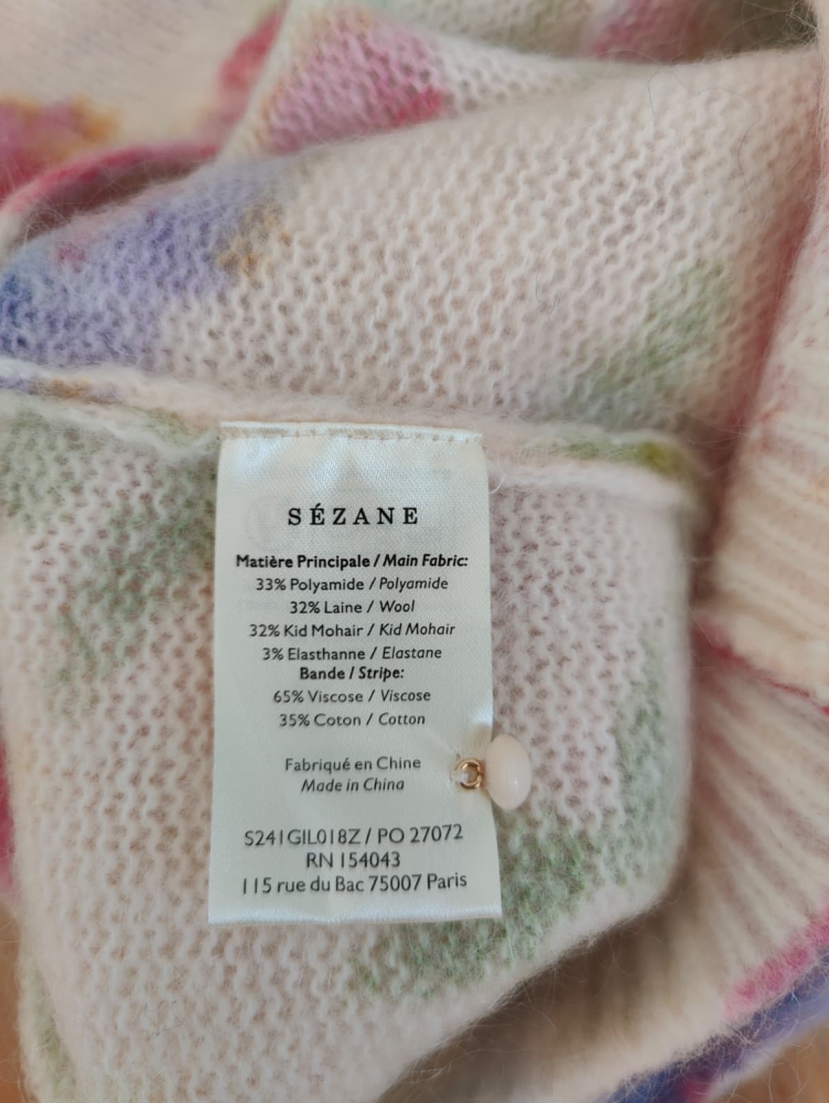 Gilet Sézane en maille à imprimé floral – Taille M — photo 6
