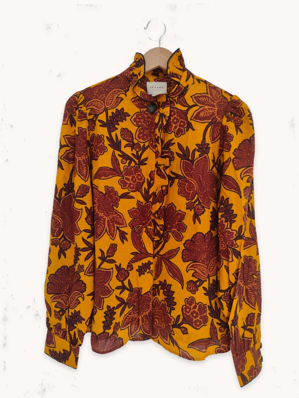 Chemise Sézane à volants et imprimé floral – Taille 42 — photo 1