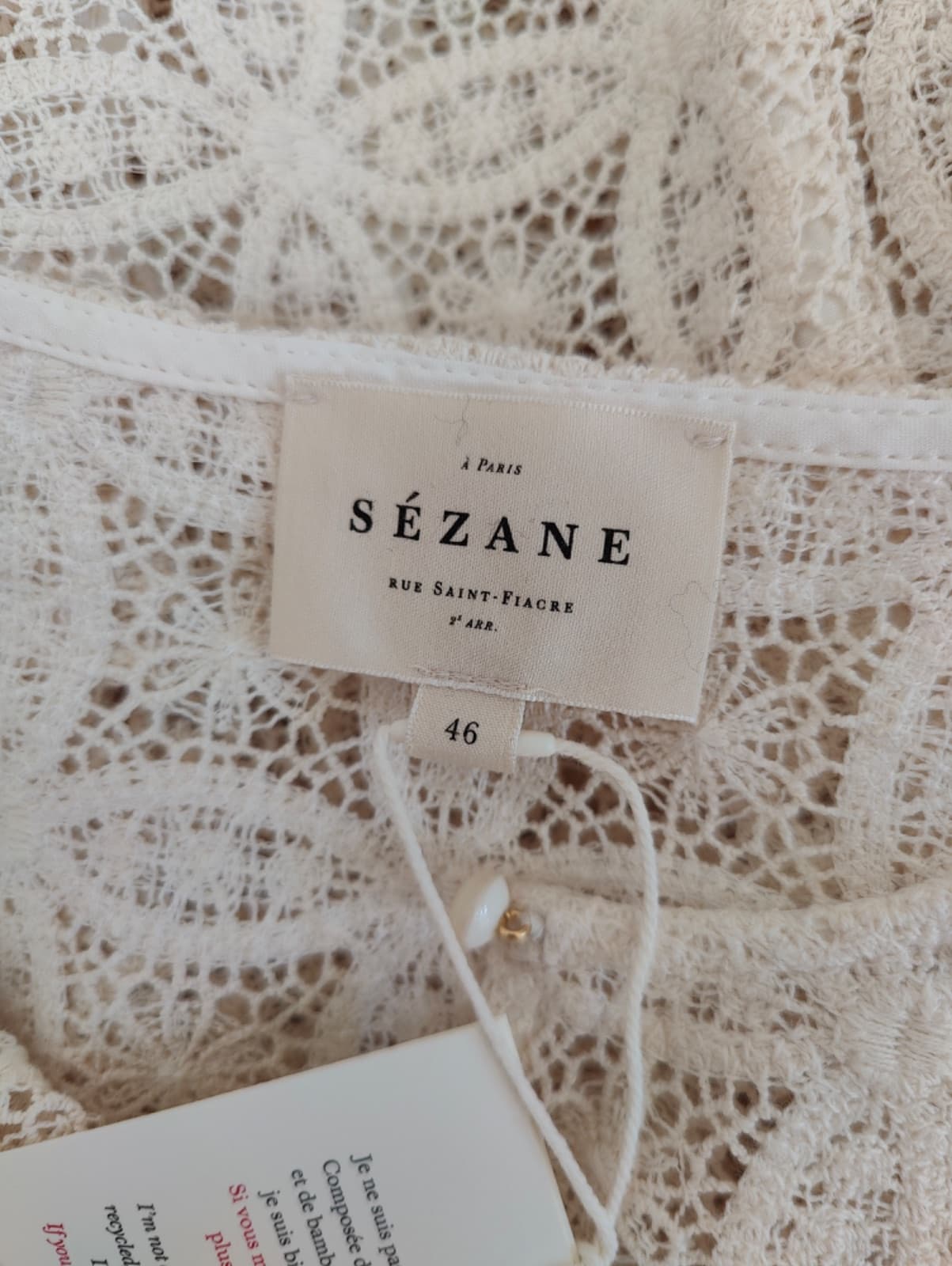Chemise Sézane en dentelle à volants – Taille 46 — photo 4