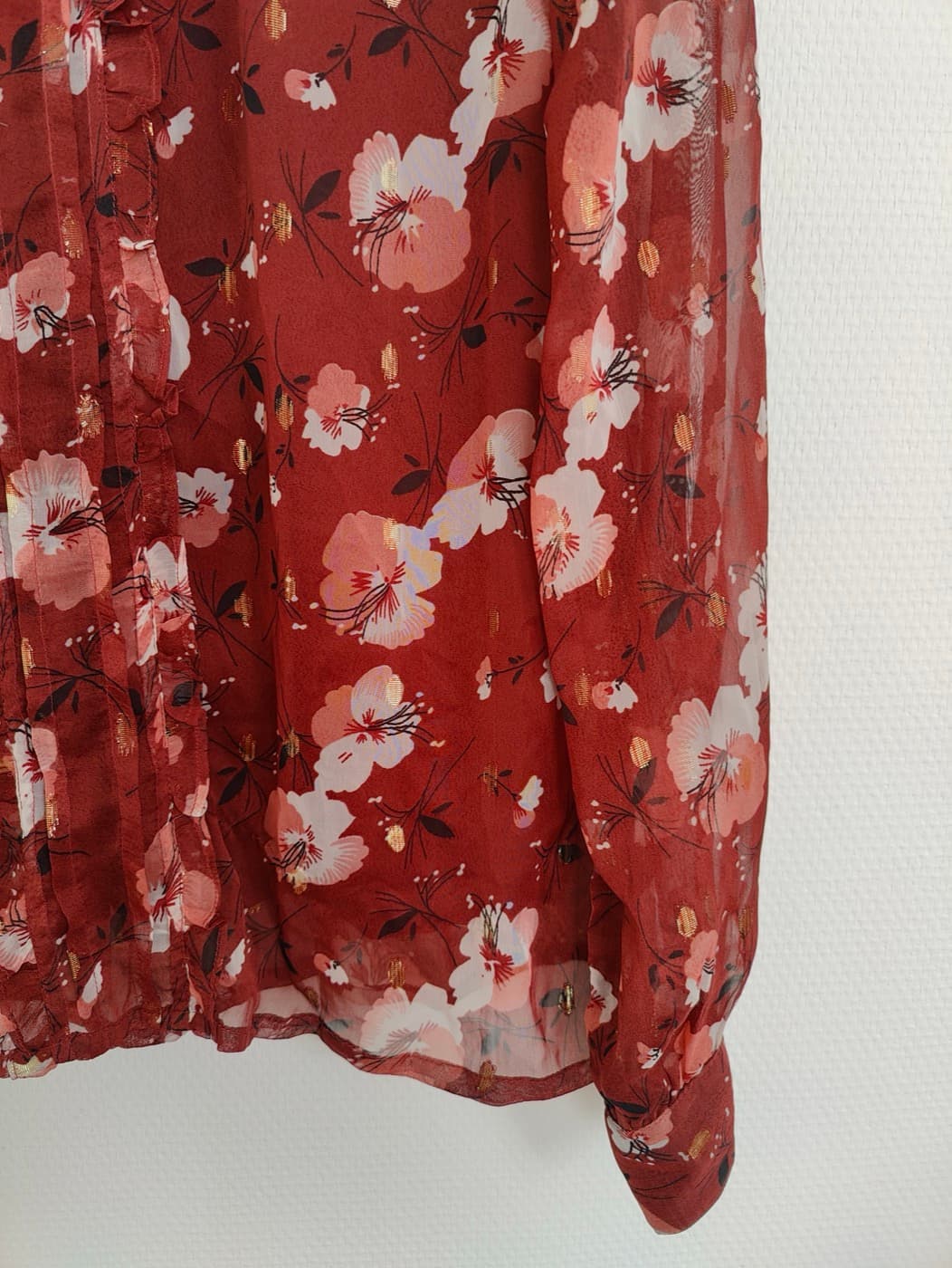 Blouse Les Tropéziennes en mousseline fleurie – Taille M — photo 3