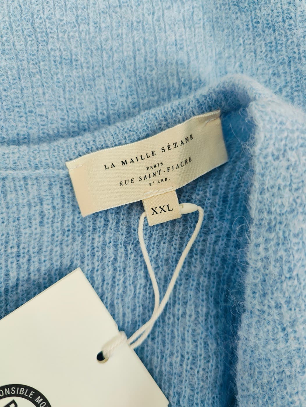 Gilet Sézane en mohair bleu ciel – Taille XXL — photo 5