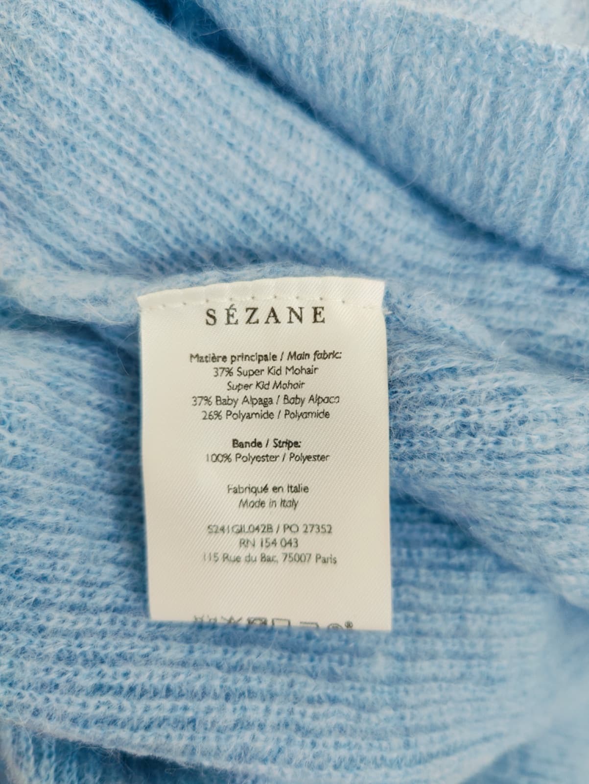 Gilet Sézane en mohair bleu ciel – Taille XXL — photo 6