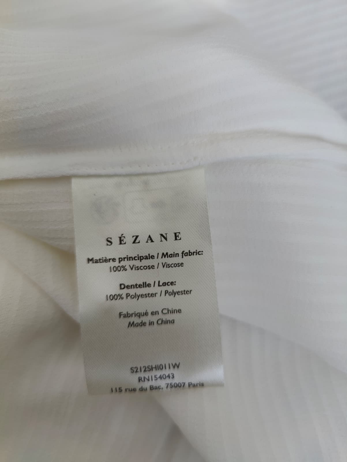 Blouse Sézane blanche à détails en dentelle – Taille 40 — photo 6