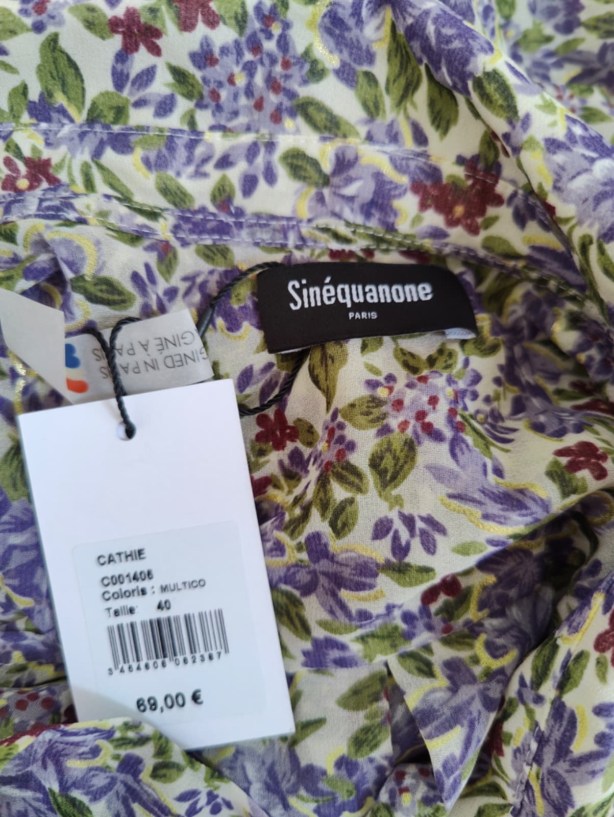 Chemise Sinéquanone à imprimé floral lilas – Taille 40 — photo 5