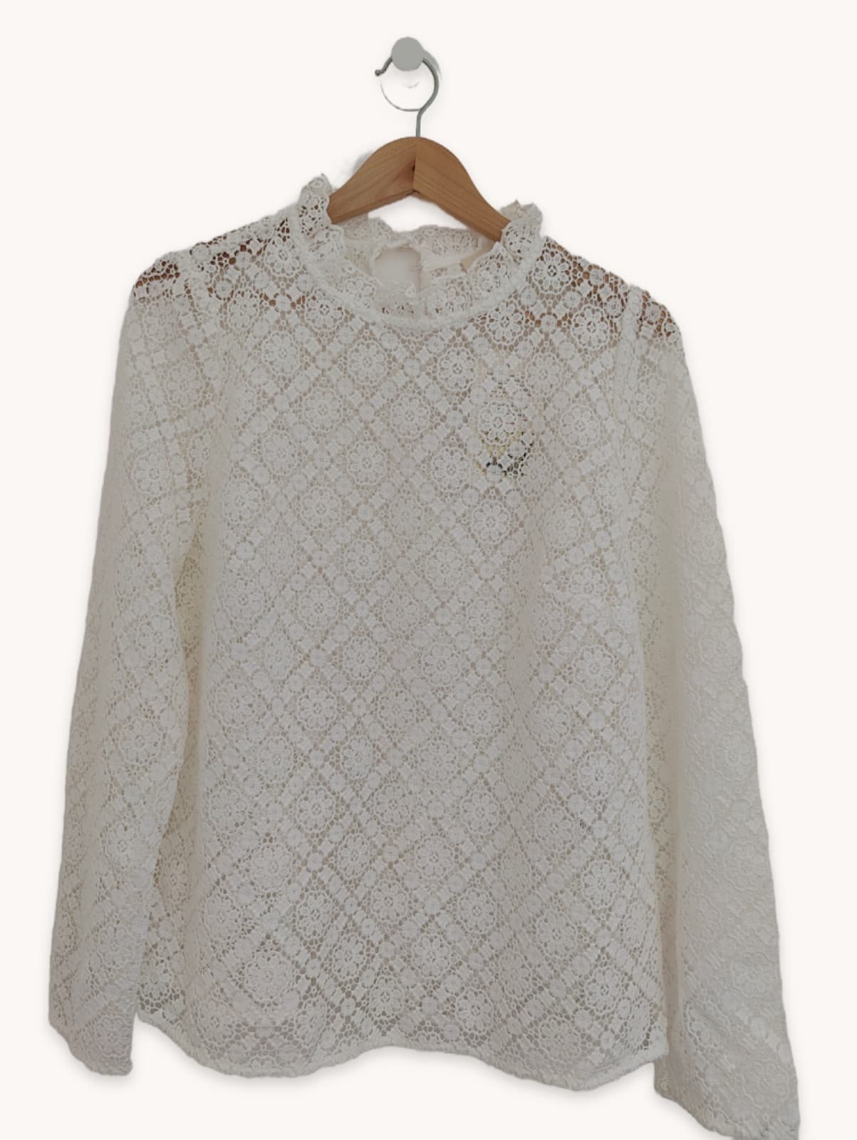 Blouse Sézane en dentelle florale ajourée – Taille 44 — photo 1