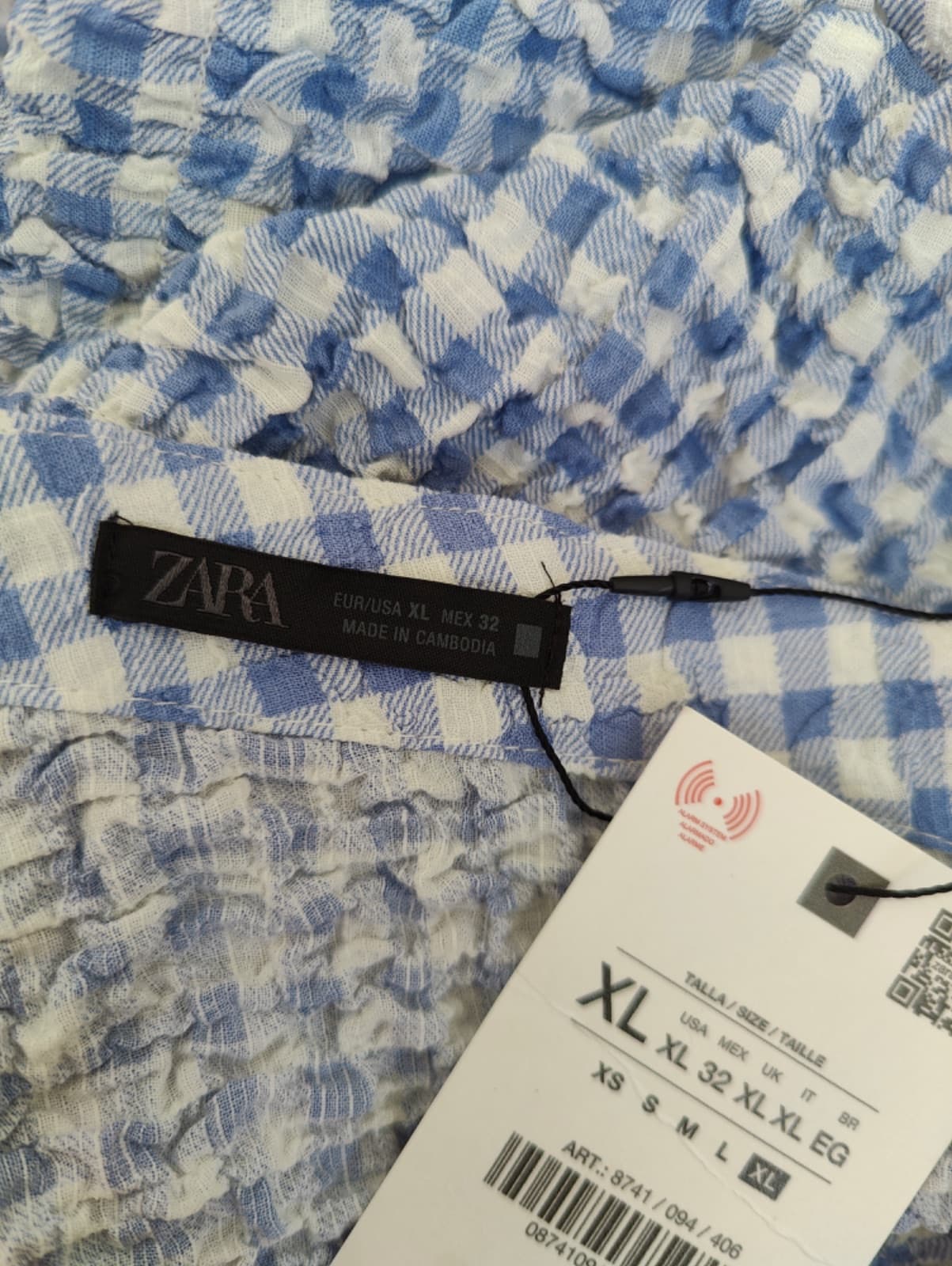 Top Zara vichy gaufré – Taille XL — photo 5