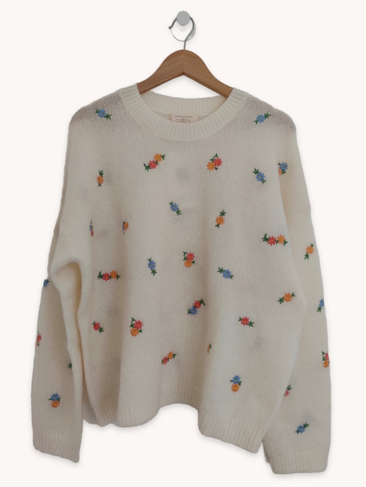 Pull Sézane en mohair à fleurs brodées – Taille XXL — photo 1