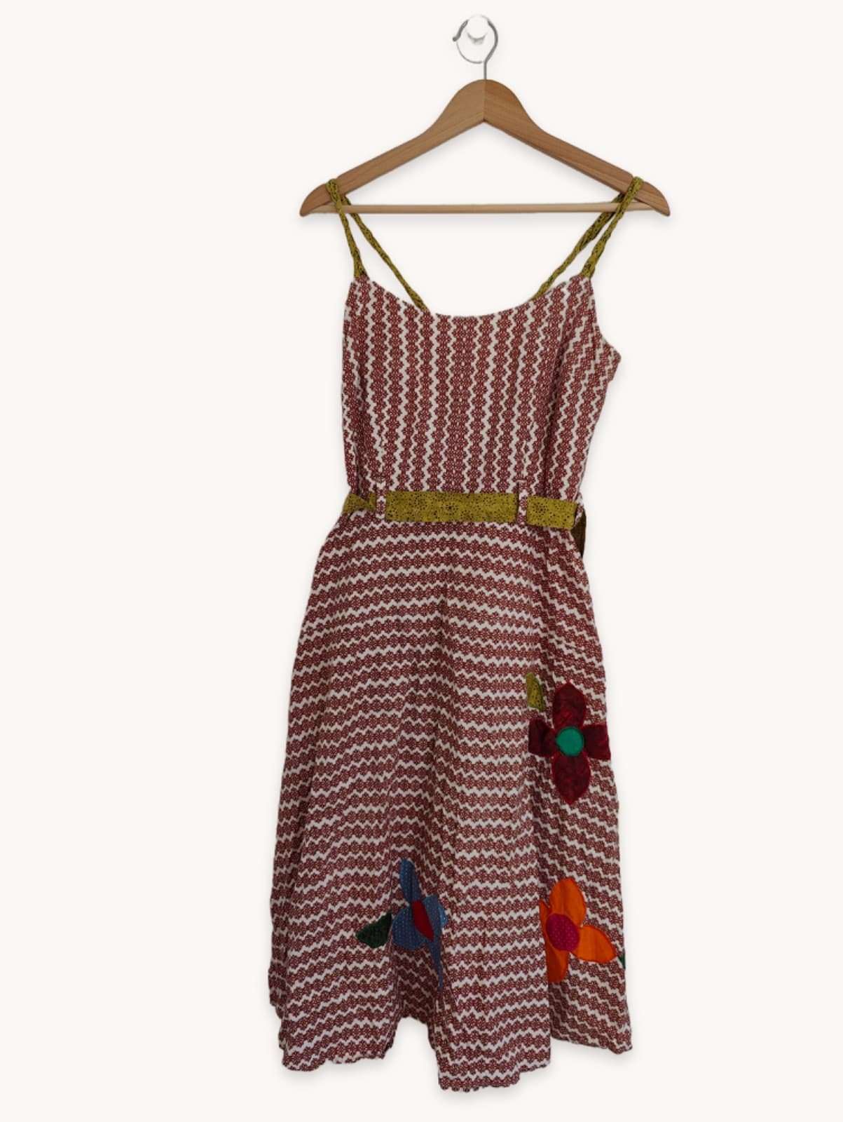 Robe Madame Floresta à imprimé zigzag et fleurs brodées – Taille M — photo 1