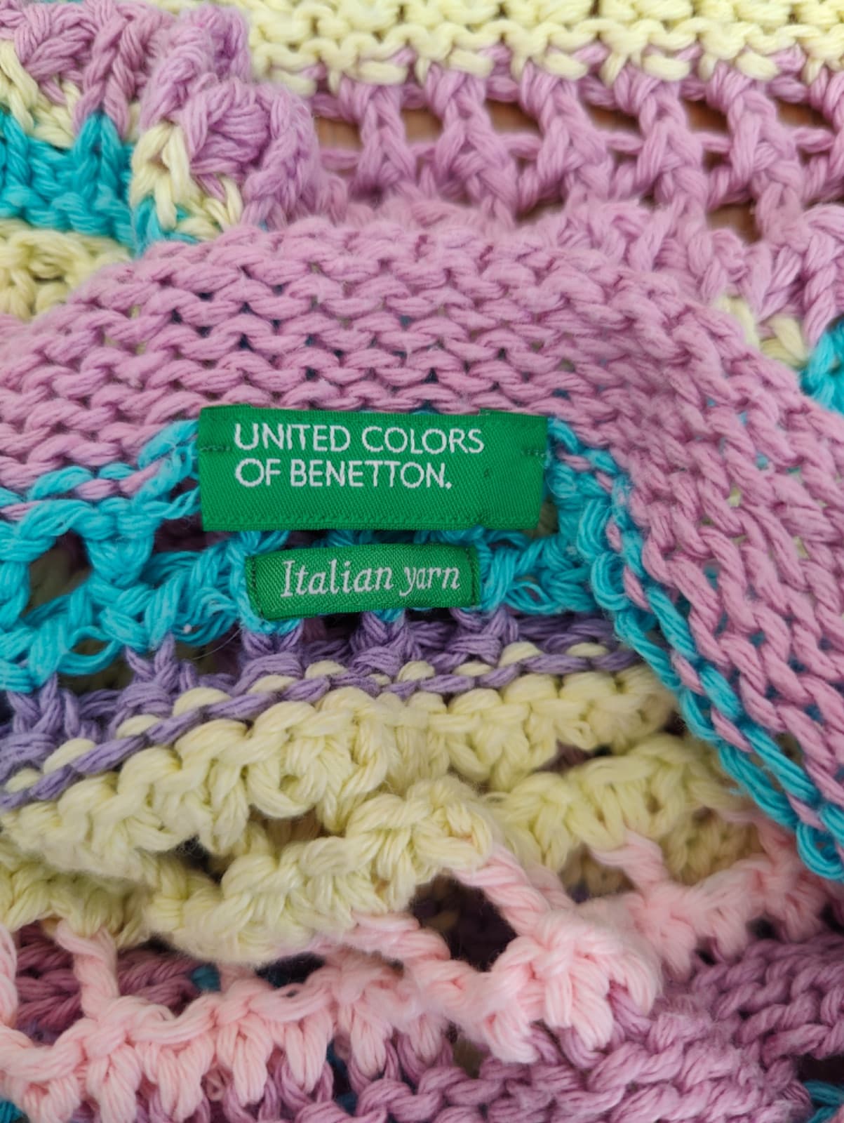 Top Benetton en maille ajourée pastel – Taille L — photo 5