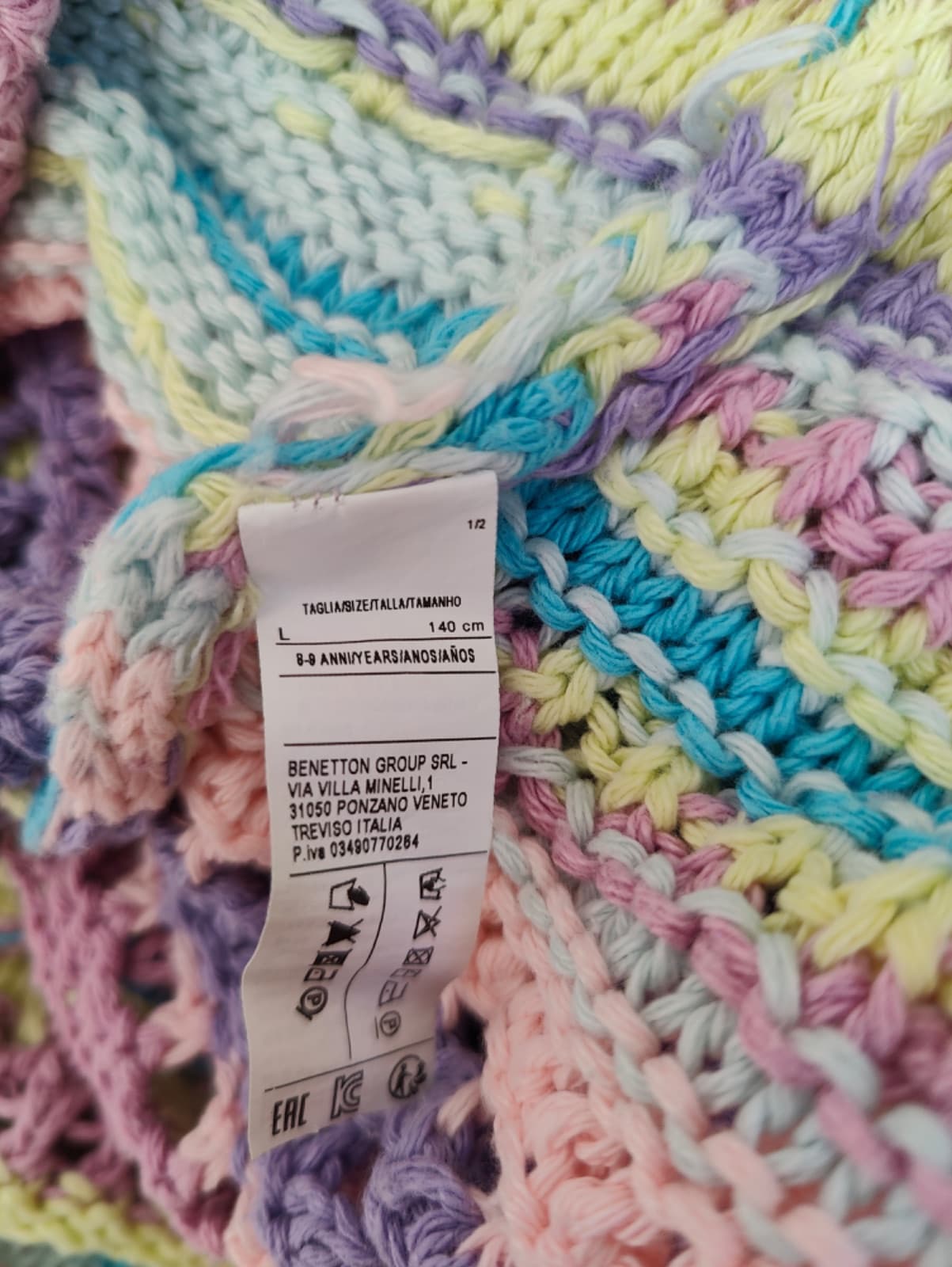 Top Benetton en maille ajourée pastel – Taille L — photo 6