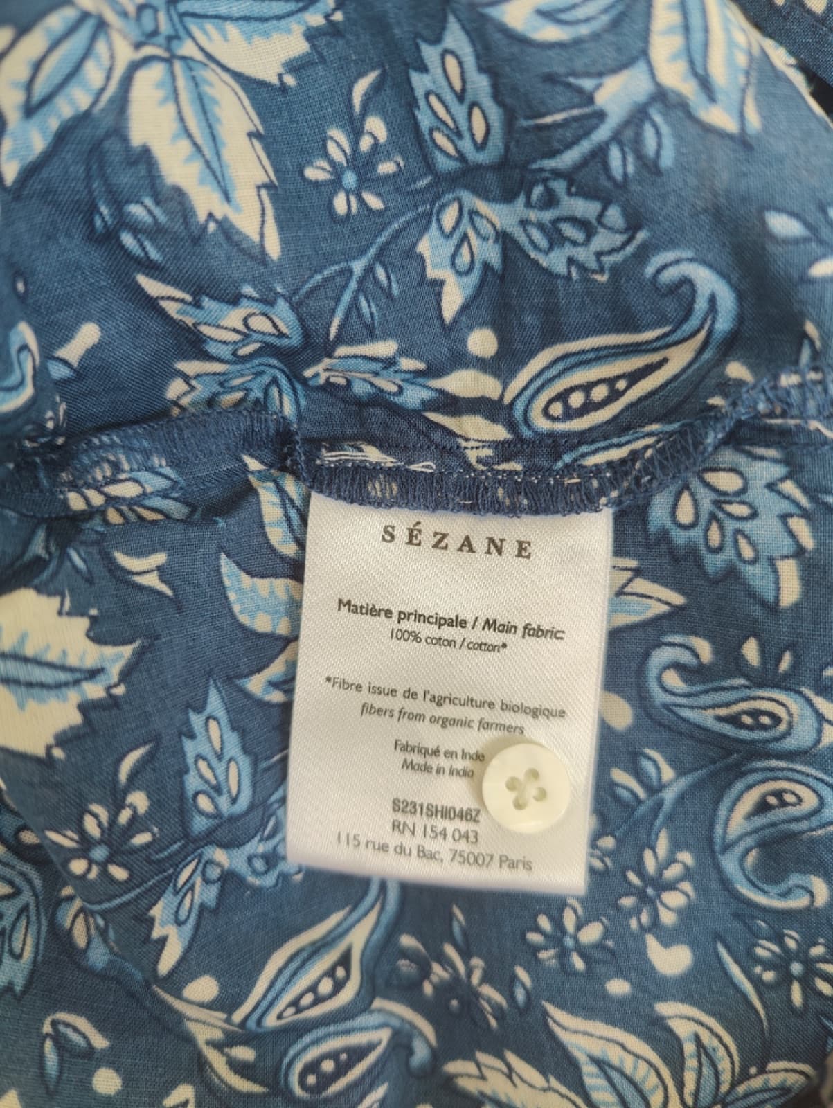 Blouse indigo Sézane x Sea NY – Taille 46 — photo 5