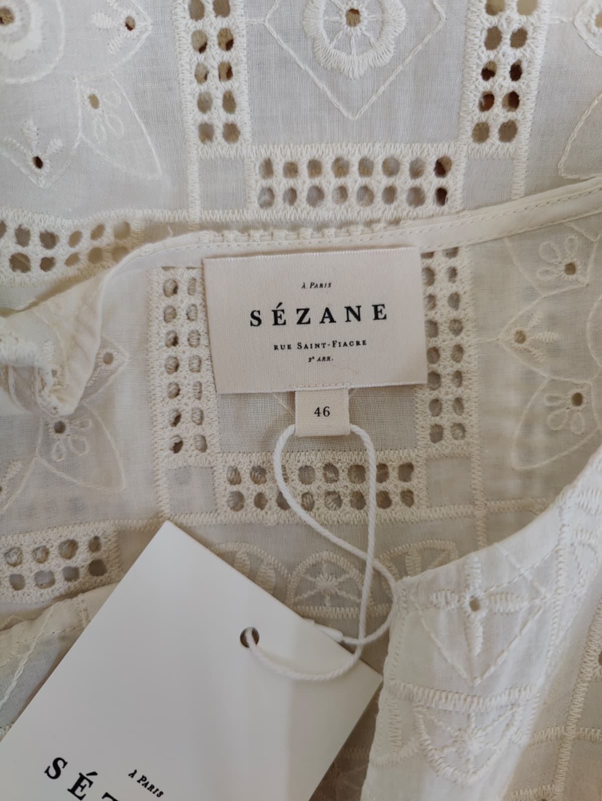 Blouse Sézane écrue en broderie anglaise – Taille 46 — photo 5