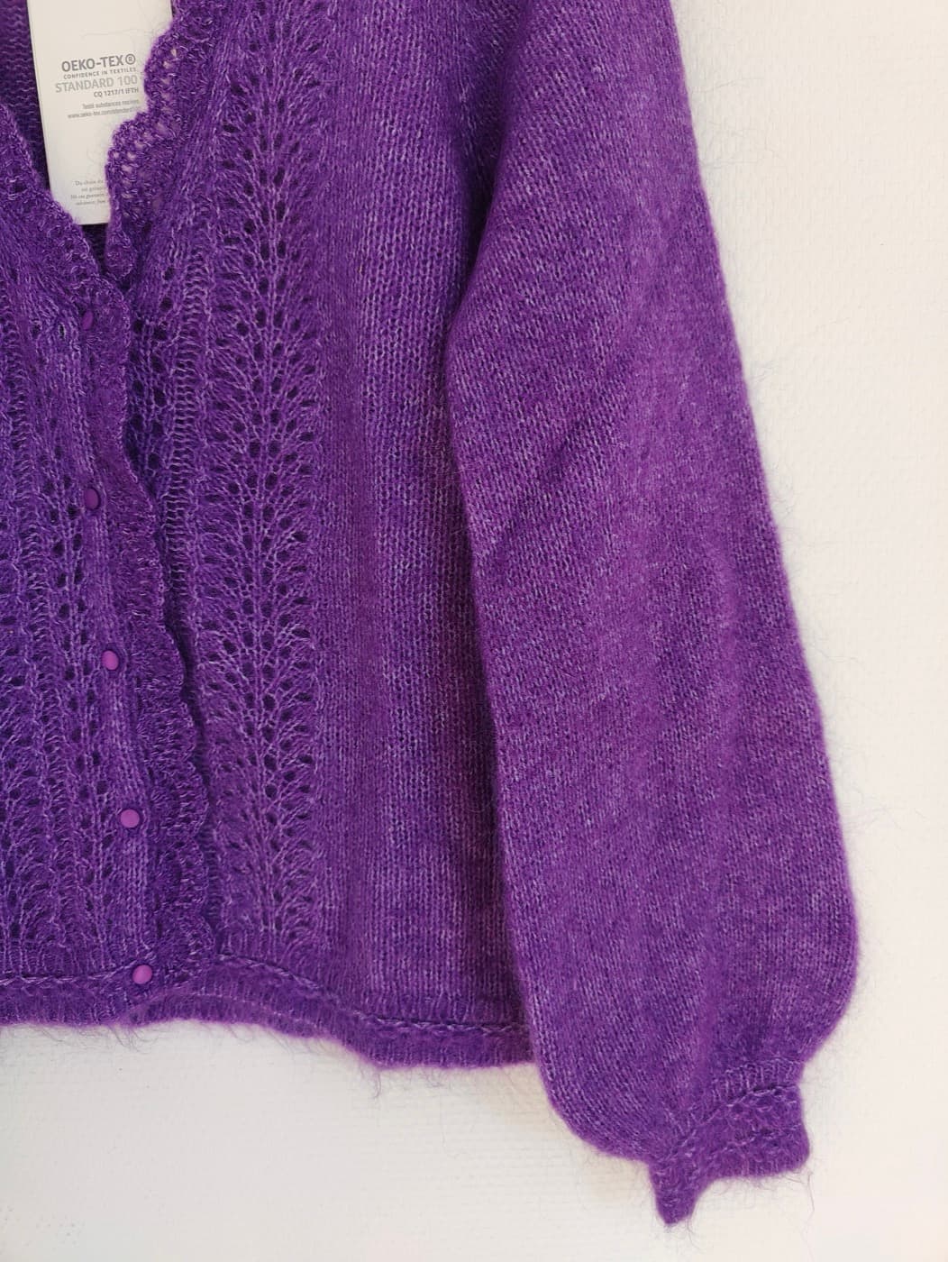 Gilet Sézane en maille ajourée violet – Taille M — photo 3