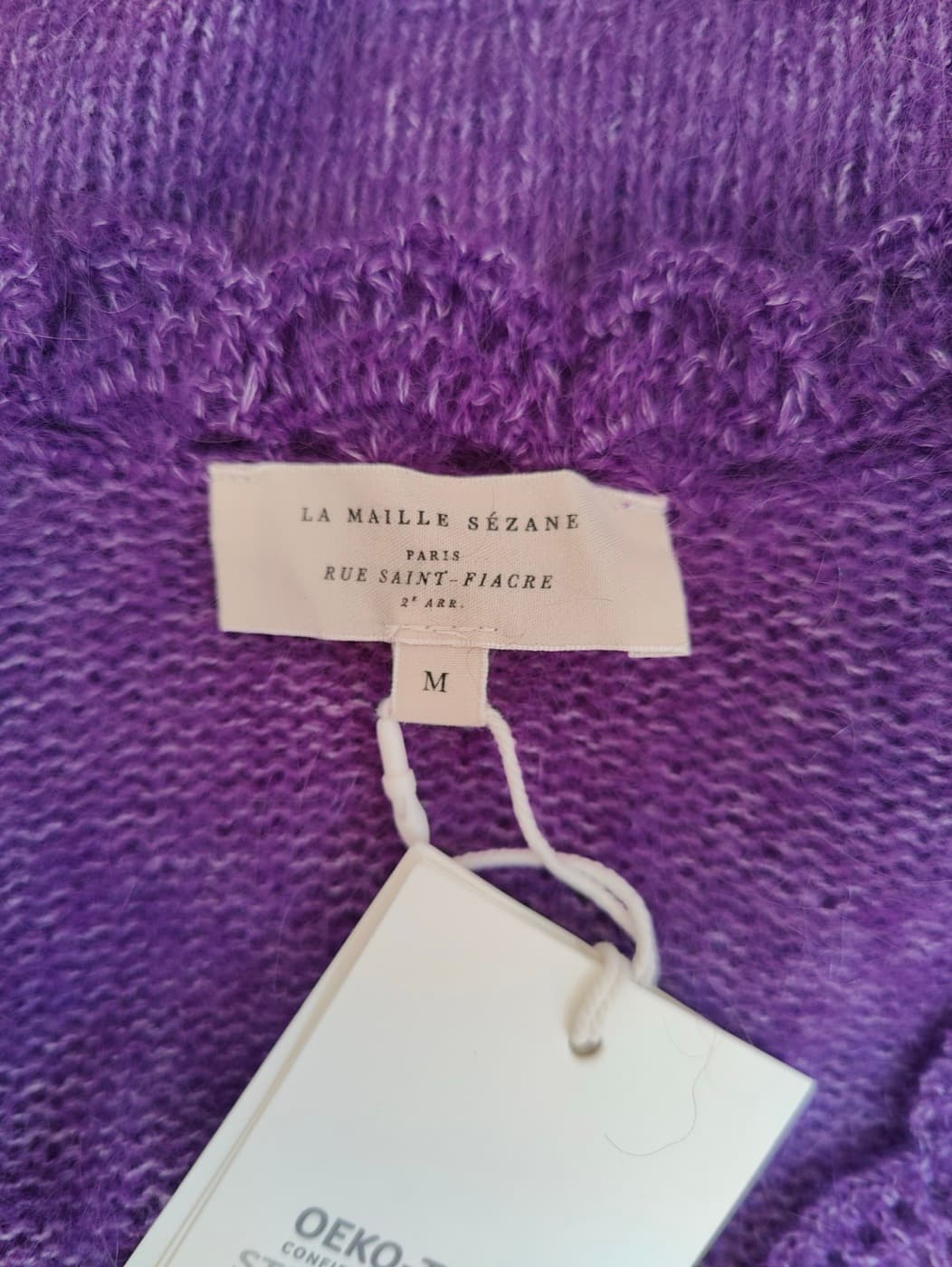 Gilet Sézane en maille ajourée violet – Taille M — photo 5