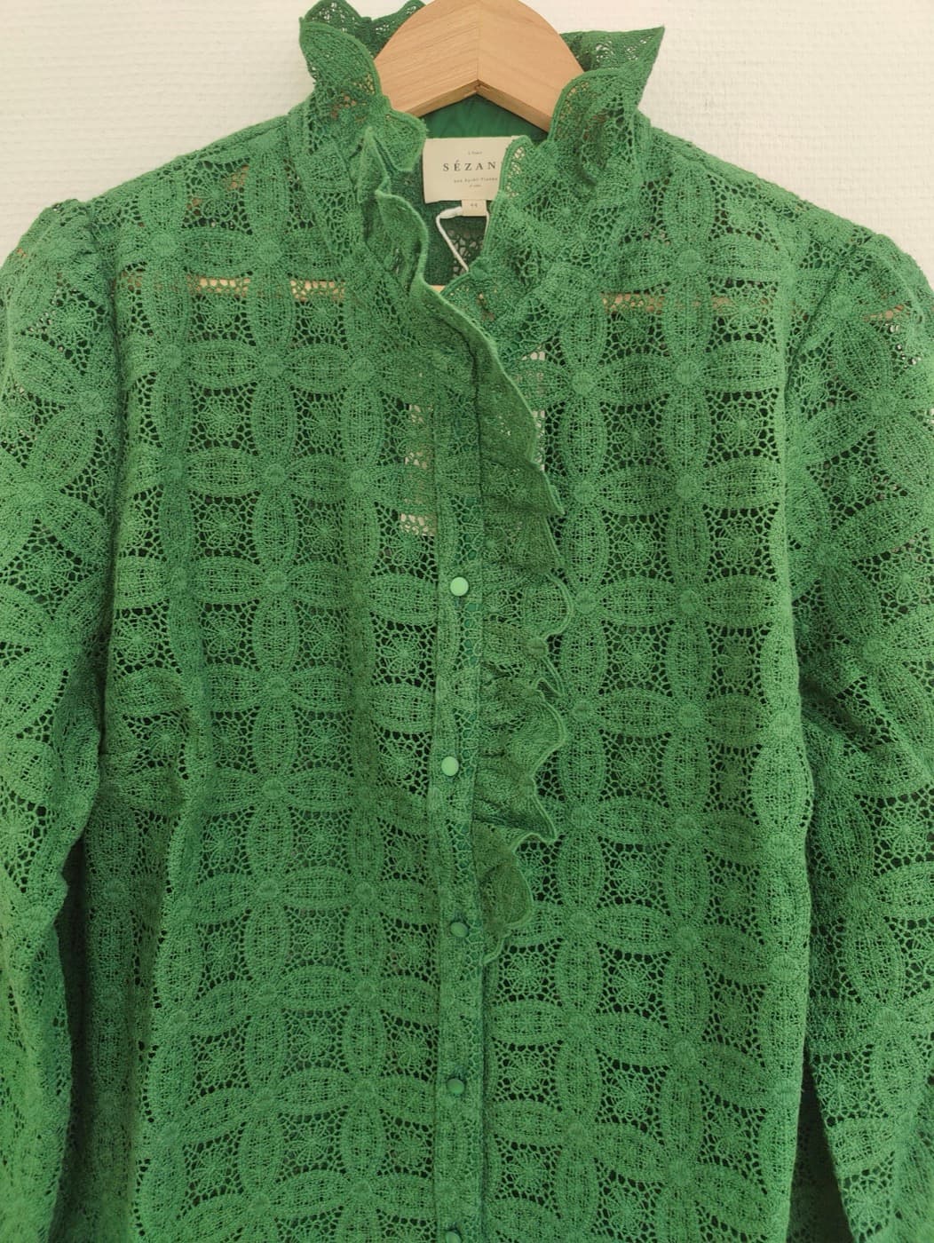 Chemise Sézane en dentelle verte – Taille 44 — photo 2