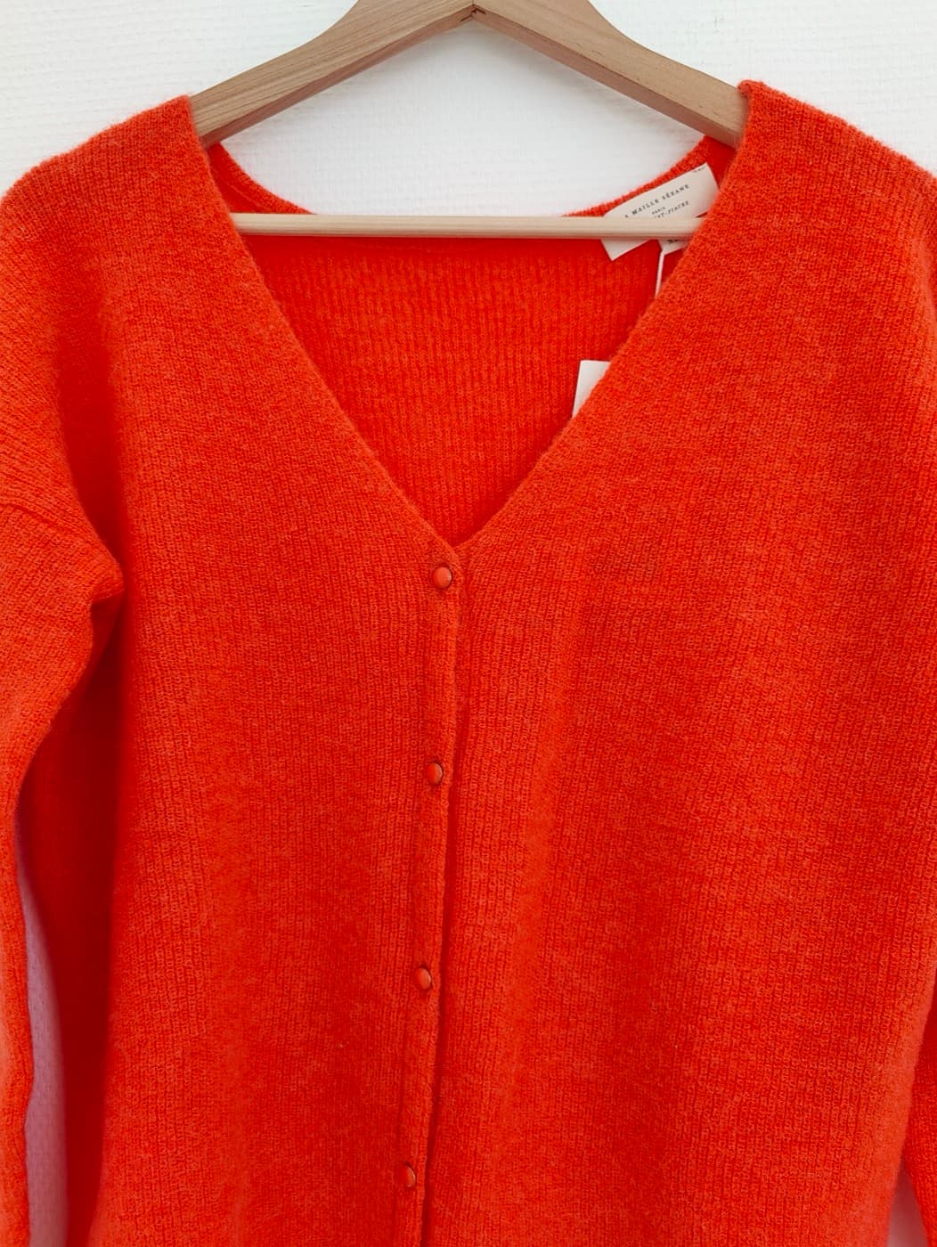 Gilet Sézane en mohair orange corail – Taille XL — photo 2