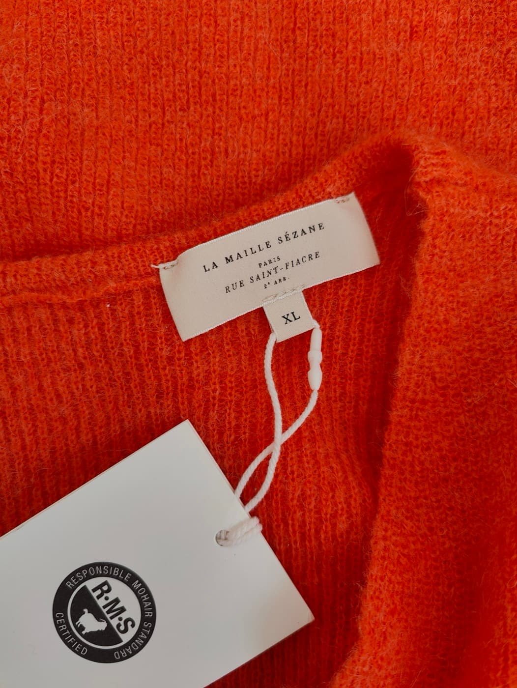 Gilet Sézane en mohair orange corail – Taille XL — photo 5