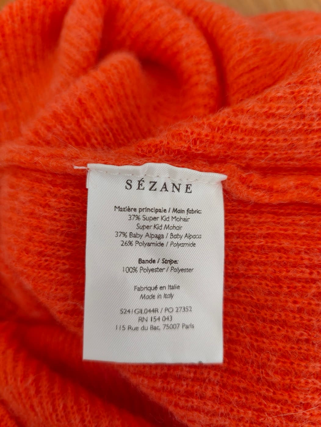 Gilet Sézane en mohair orange corail – Taille XL — photo 6