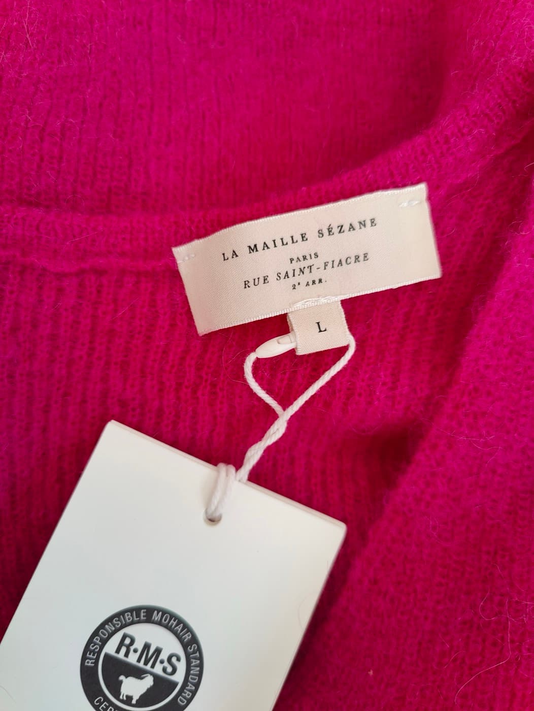 Pull Sézane en mohair rose fuchsia – Taille L — photo 5
