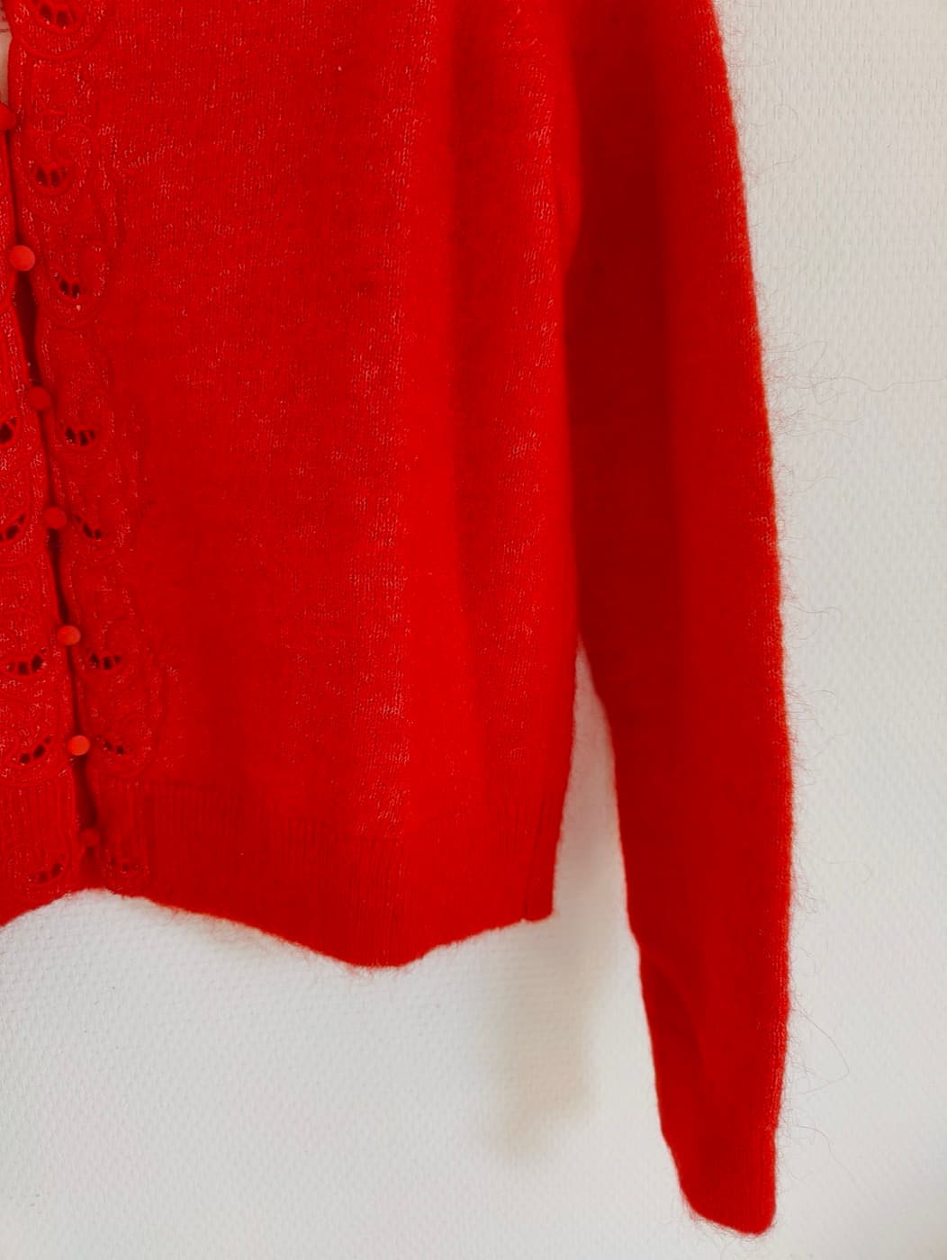 Gilet Sézane rouge en maille ajourée – Taille S — photo 3