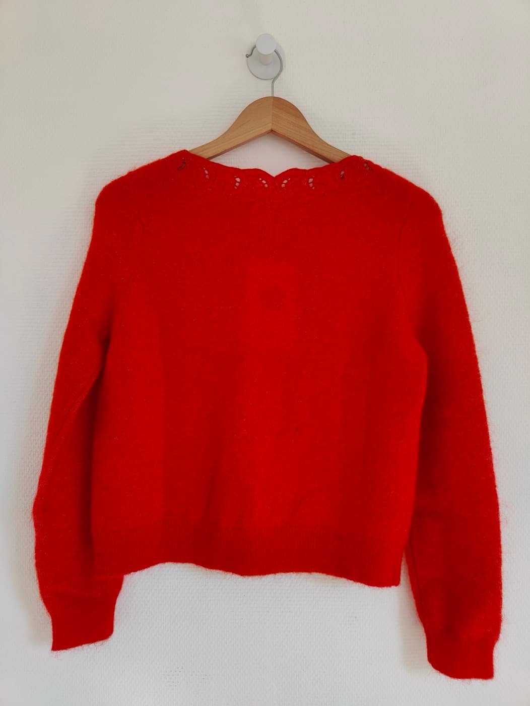 Gilet Sézane rouge en maille ajourée – Taille S — photo 4