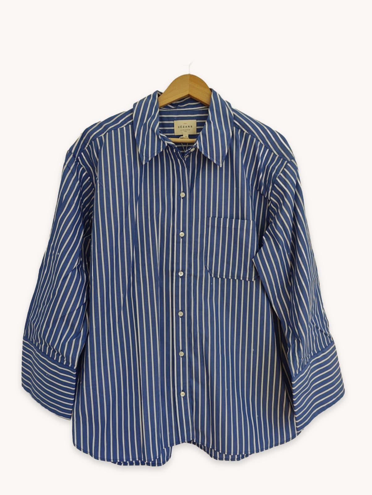 Chemise rayée bleu roi Sézane – Taille 42 — photo 1