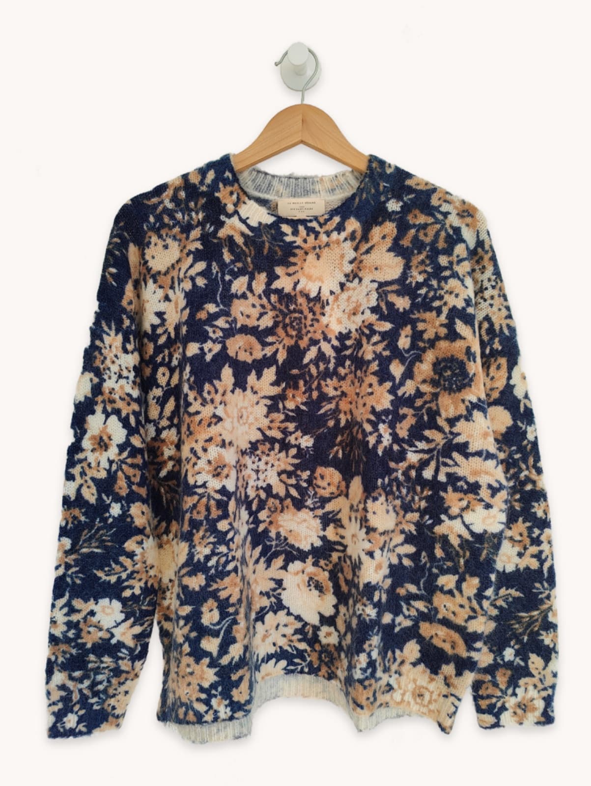 Pull Sézane à imprimé floral bleu et beige – Taille L — photo 1