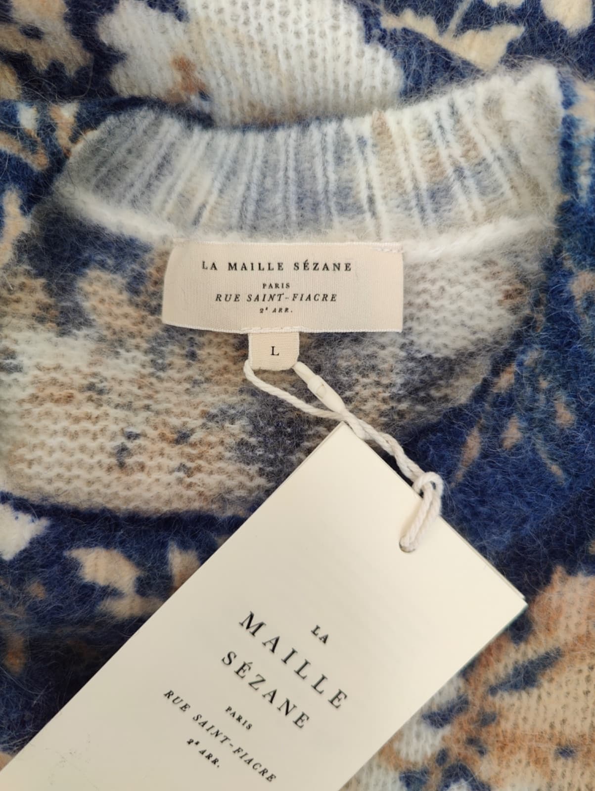 Pull Sézane à imprimé floral bleu et beige – Taille L — photo 5