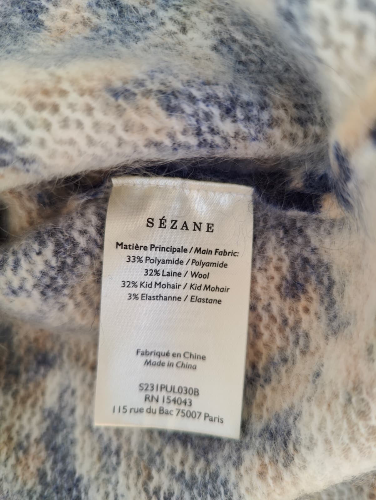 Pull Sézane à imprimé floral bleu et beige – Taille L — photo 6