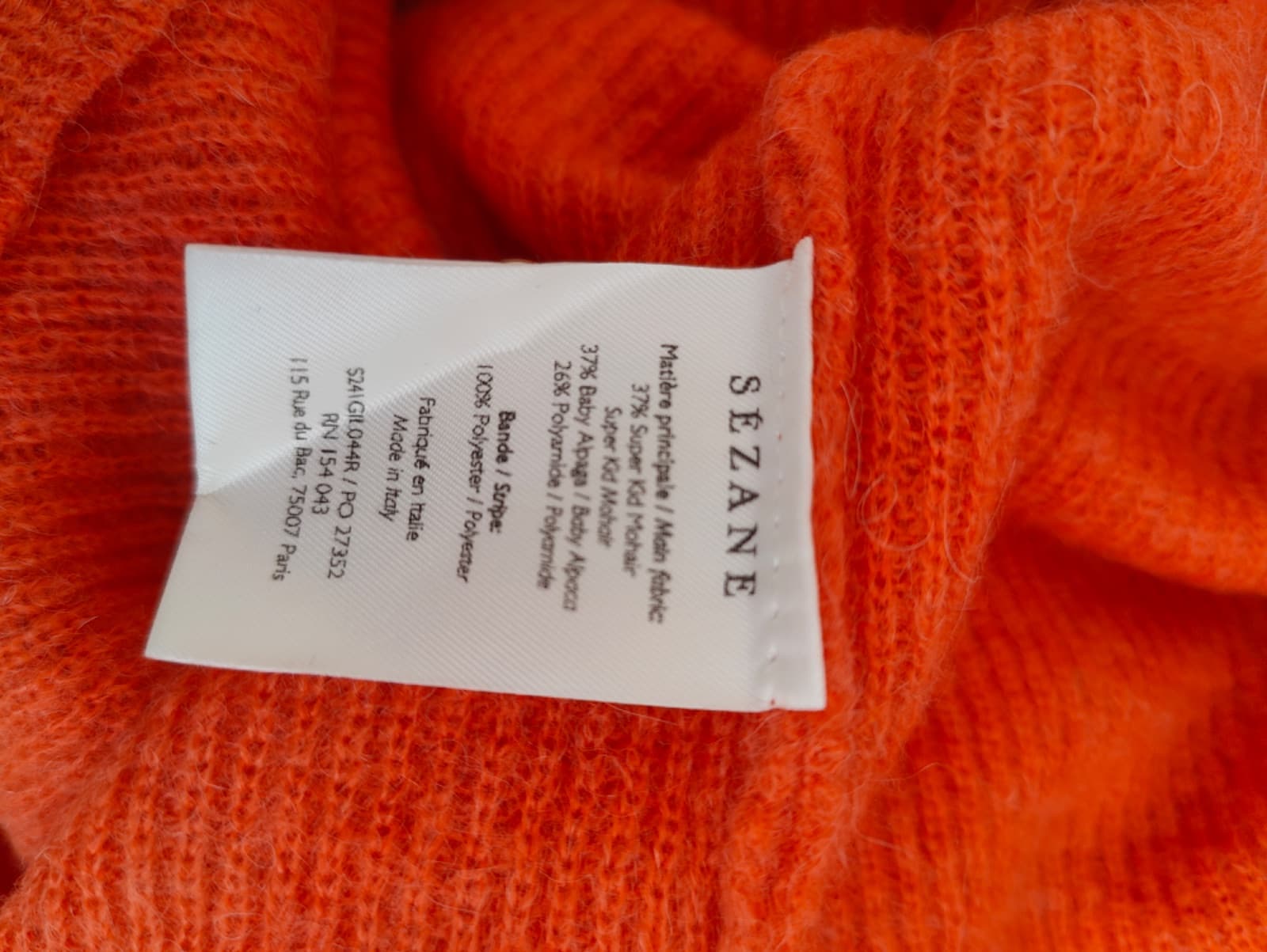 Gilet Sézane en mohair orange – Taille L — photo 6