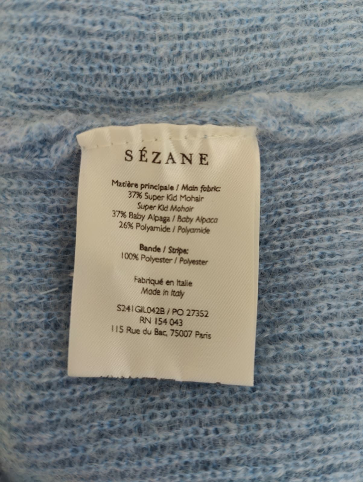 Gilet Sézane en mohair bleu ciel – Taille XXXL — photo 6