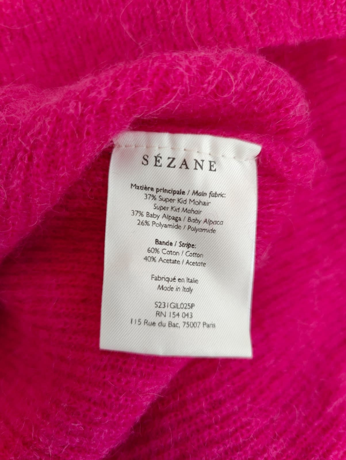 Pull Sézane en mohair rose fuchsia – Taille L — photo 6