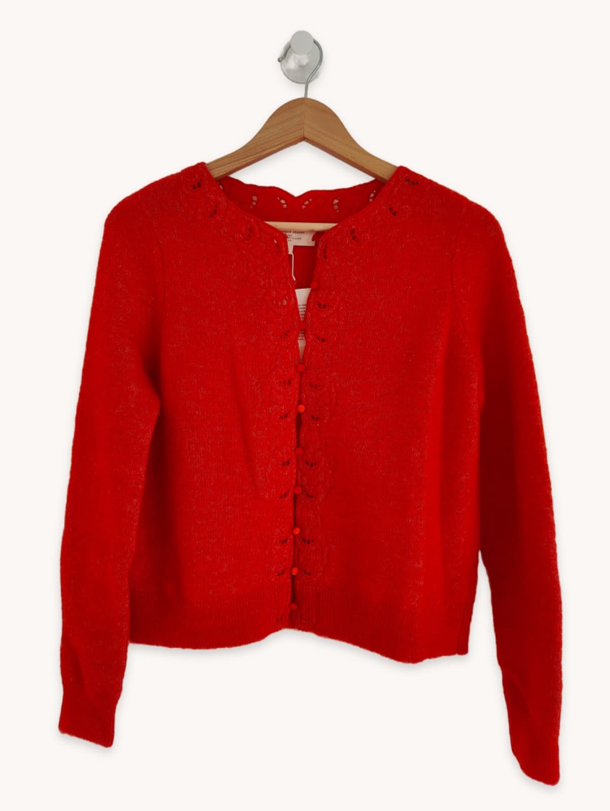 Gilet Sézane rouge en maille ajourée – Taille S — photo 1